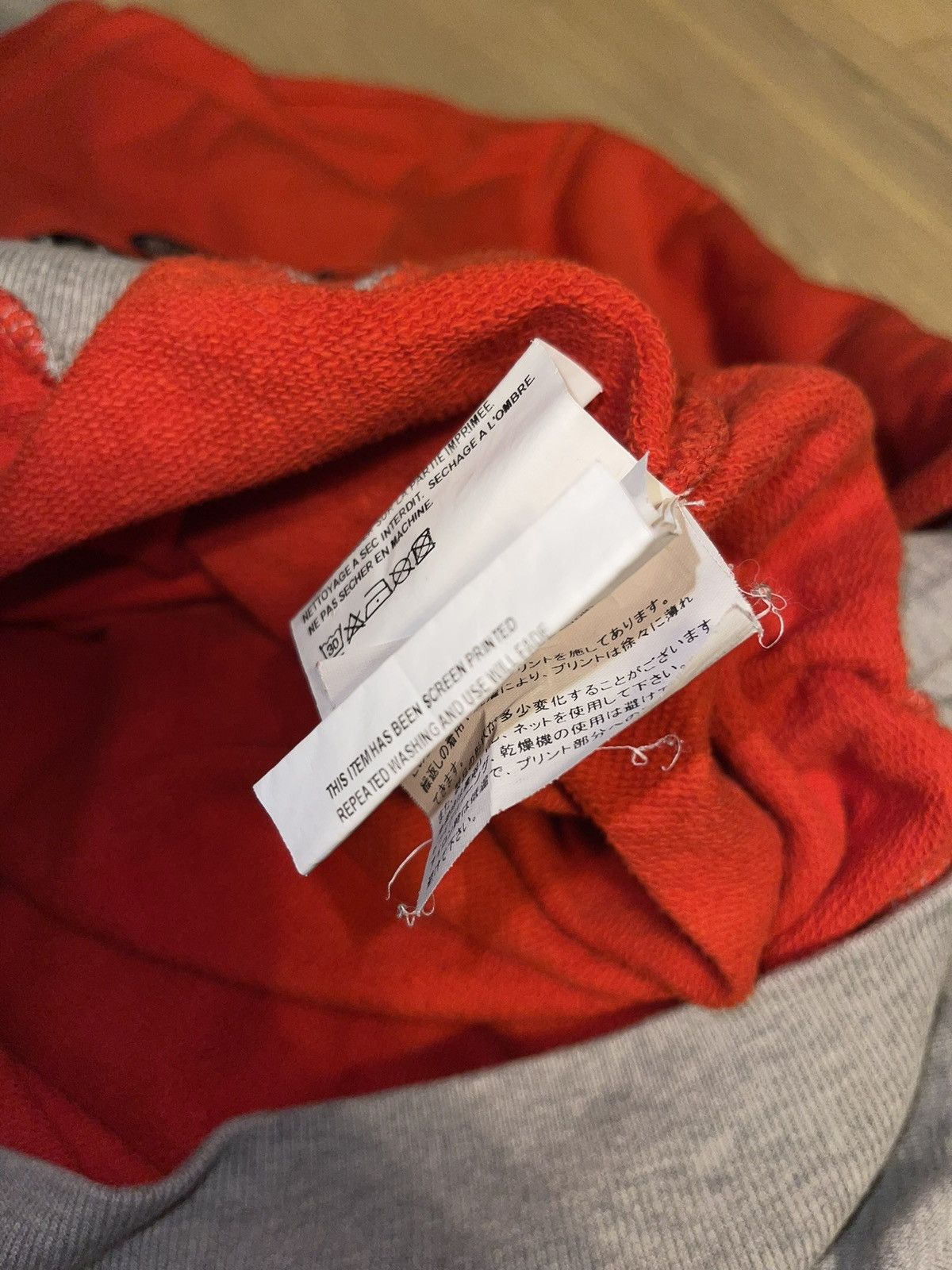Gosha Rubchinskiy GOSHA RUBCHINSKIY COMBO HOODIE RED GRAY Size US XS / EU 42 / 0 - 5 Thumbnail
