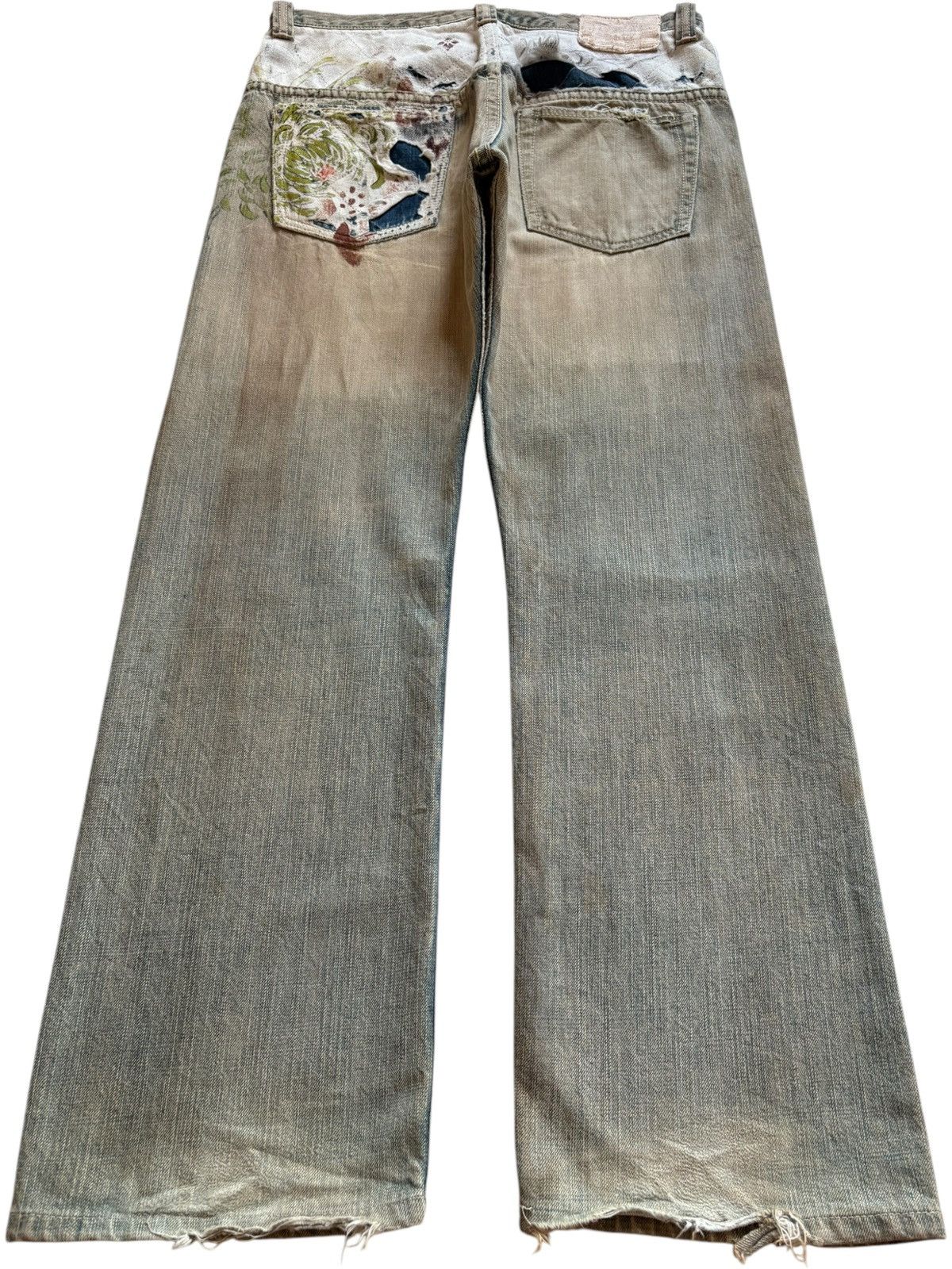 Mizra Jeans Kyoto Vintage Mizra Kyoto Mud Wash Embellished Loose Baggy Jeans Size US 32 / EU 48 - 2 Thumbnail