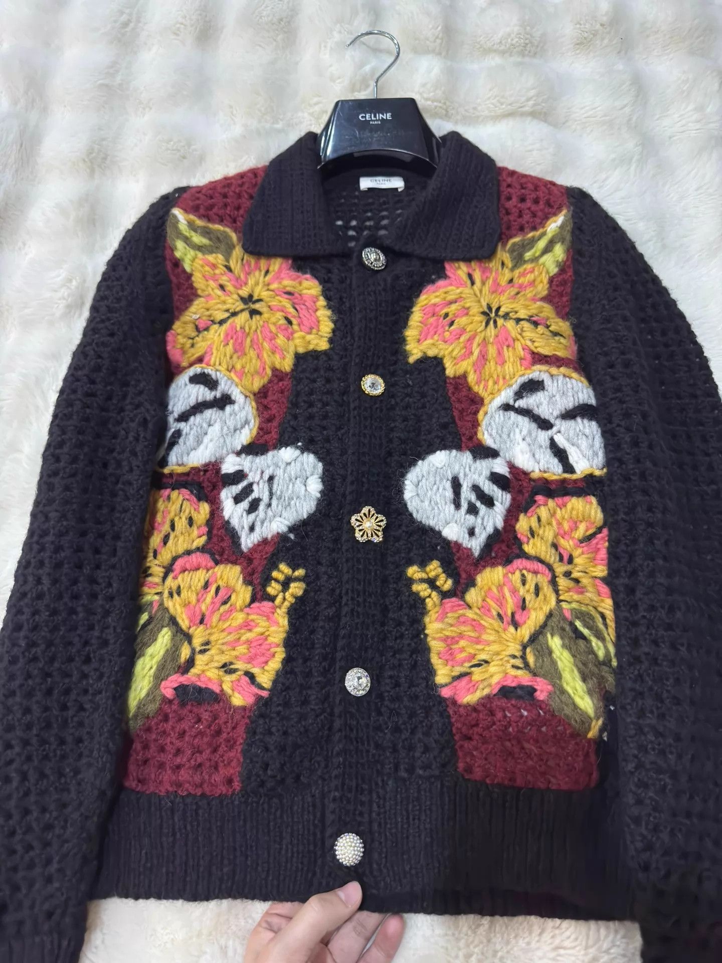 Celine Celine 23ss heavy floral men's cardigan L Size US L / EU 52-54 / 3 - 4 Thumbnail
