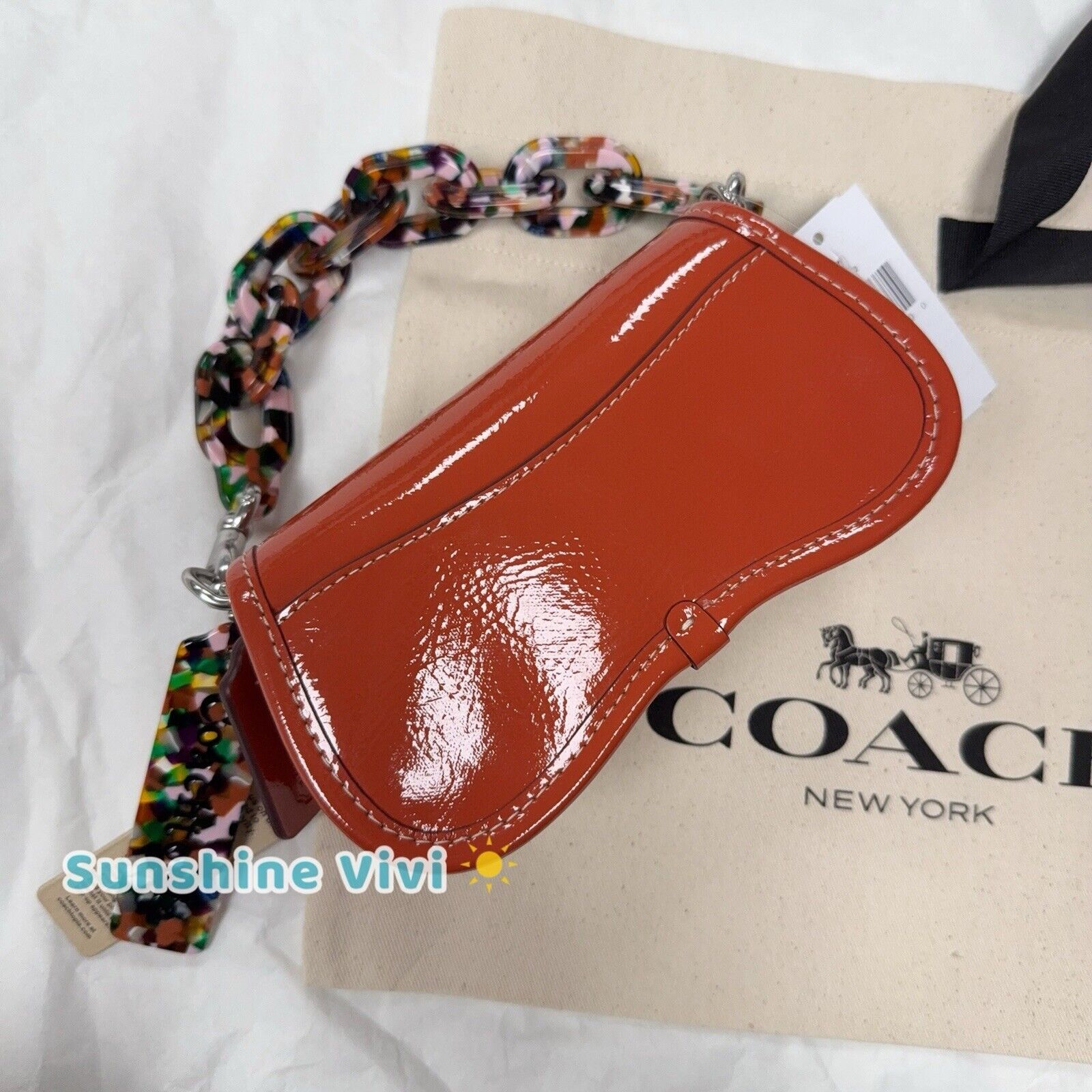 Coach NWT Coach CQ853 DEEP ORANGE MINI Wavy Dinky Crossbody Bag Size ONE SIZE - 5 Thumbnail