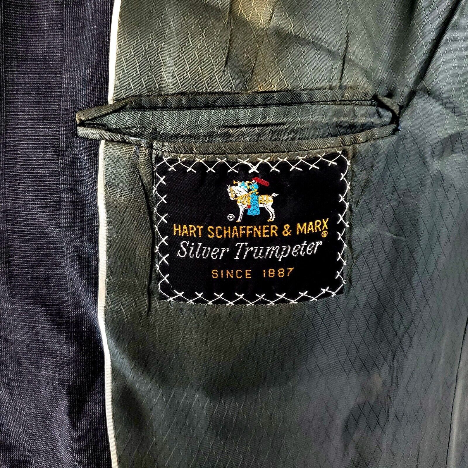 Hart Schaffner Marx Hart Schaffner Marx Silver Trumpeter Wool 2 Button Blazer 44 Size 44R - 7 Thumbnail