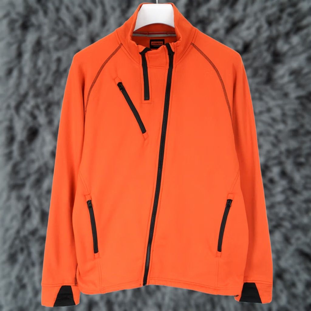 Vintage Jobman Sweatshirt Orange LARGE Asymmetrical Zip High Collar Men's Workwear Size US L / EU 52-54 / 3 - 1 Thumbnail