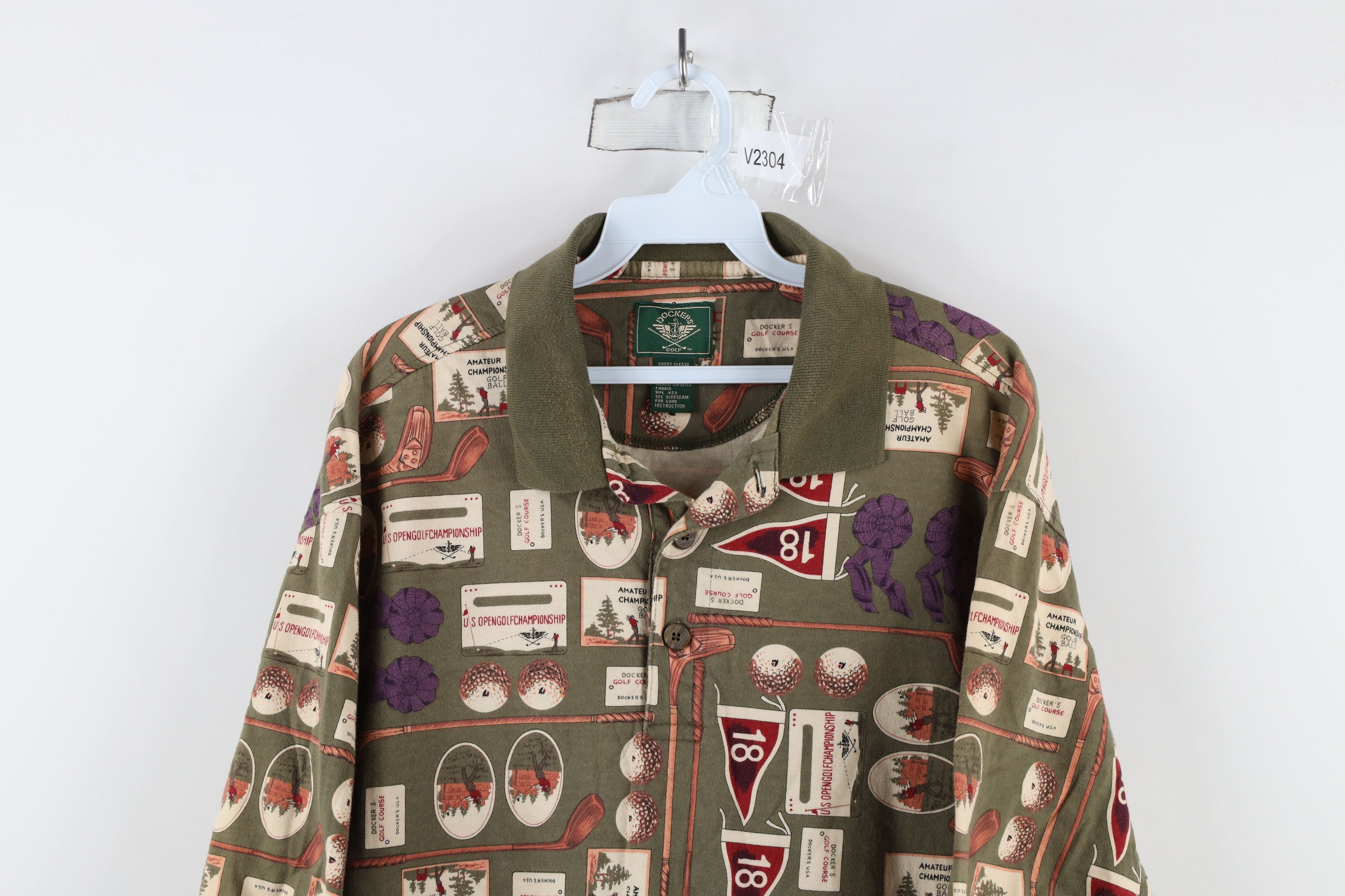 Vintage Vintage 90s Streetwear Over Print Golf Polo Shirt Cotton USA Size US L / EU 52-54 / 3 - 2 Thumbnail