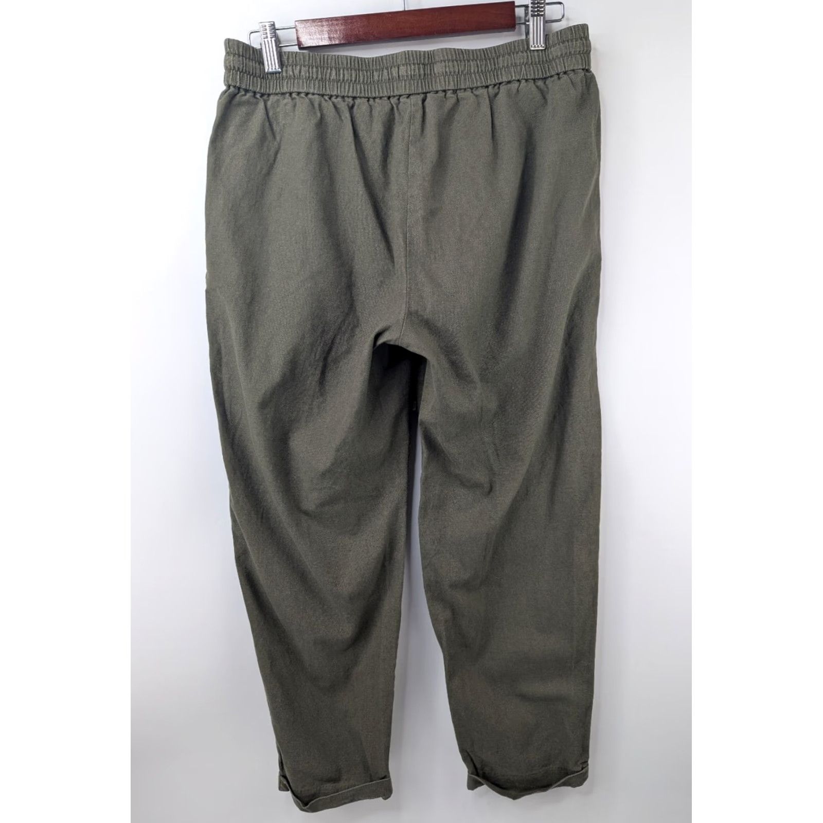 J.Crew J. Crew Factory Linen Blend Pull-On Pants Green Size 8 Cuffed Ankle Womens Size 30" / US 8 / IT 44 - 4 Thumbnail