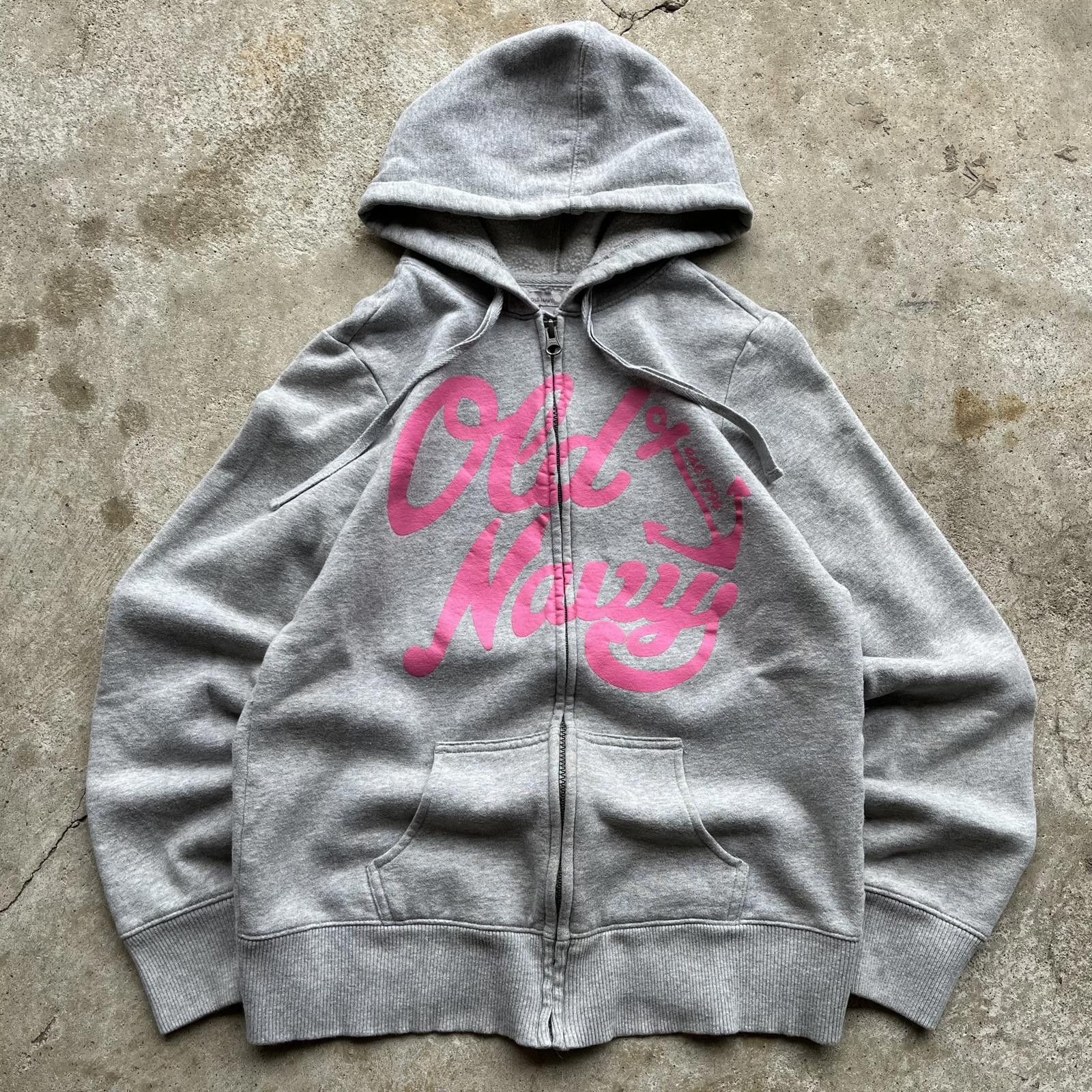 Old Navy × Vintage Vintage Y2K Gray Pink Old Navy Full Zip Grunge Hoodie Size M / US 6-8 / IT 42-44 - 1 Thumbnail