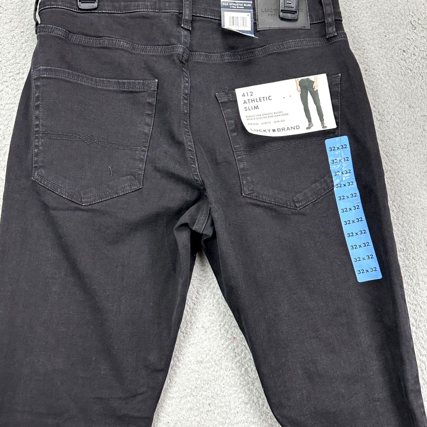 Lucky Brand Lucky Brand 412 Men Slim Jeans 32X32 Black Distressed 2 Way Stretch Athletic NEW Jeans Slim Men Black 32 32 Inseam 32 Mens Size US 32 / EU 48 - 4 Thumbnail
