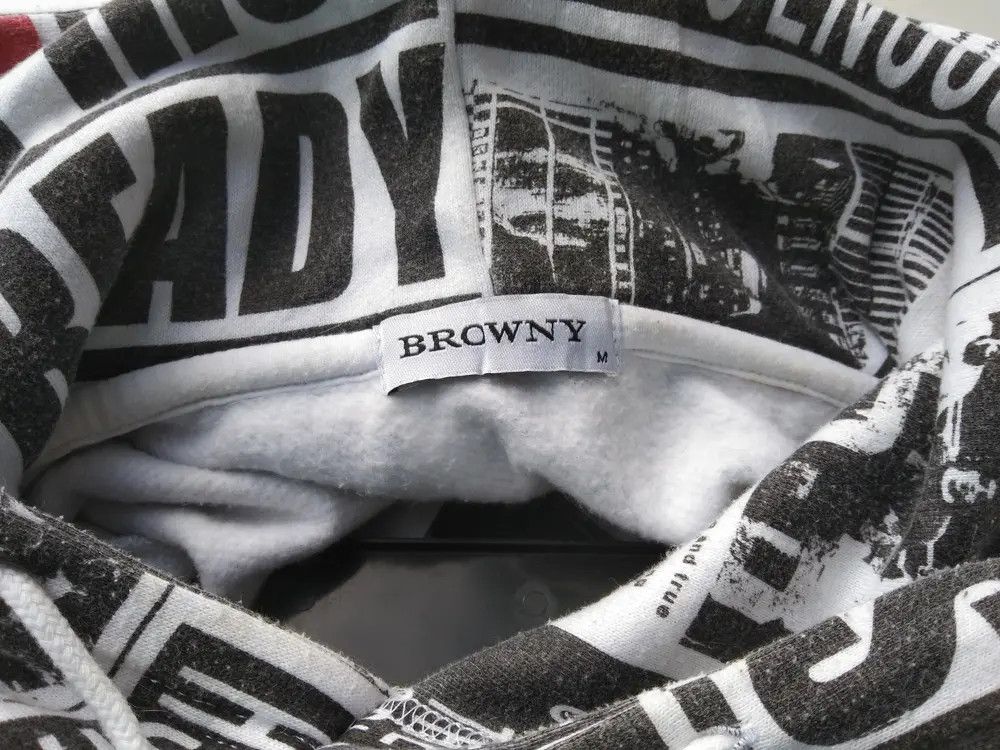 Japanese Brand Browny OVERPRINT SWEATSHIRT HOODIE Size US M / EU 48-50 / 2 - 5 Thumbnail