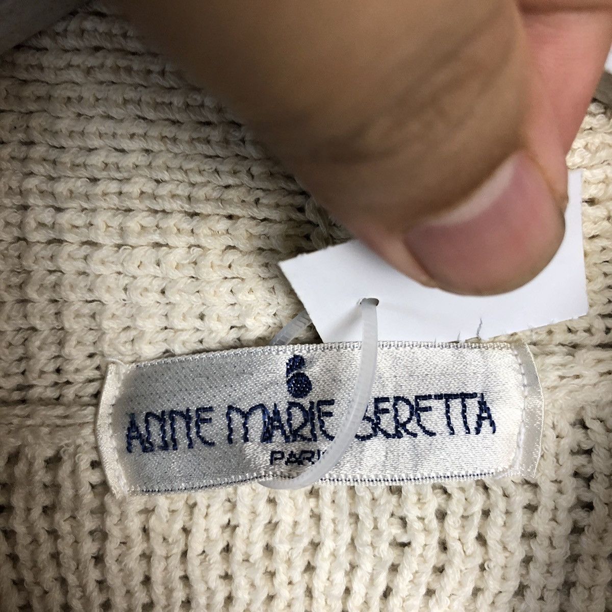 Homespun Knitwear × Japanese Brand Anne Marie Berretta White Knitwear cardigan #A289 Size L / US 10 / IT 46 - 9 Thumbnail
