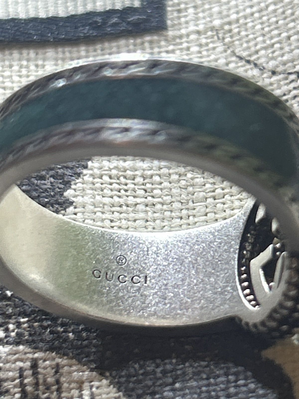 Gucci Gucci Interlocking G Turquoise Enamel Ring 14mm AG925 Size ONE SIZE - 4 Thumbnail