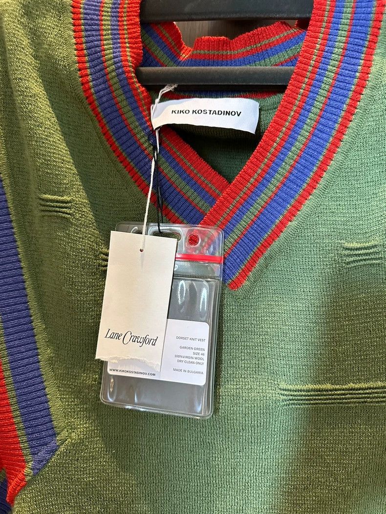 Kiko Kostadinov kiko kostadinovGreen multi-color knitted pullover vest 2503 Size US S / EU 44-46 / 1 - 2 Thumbnail