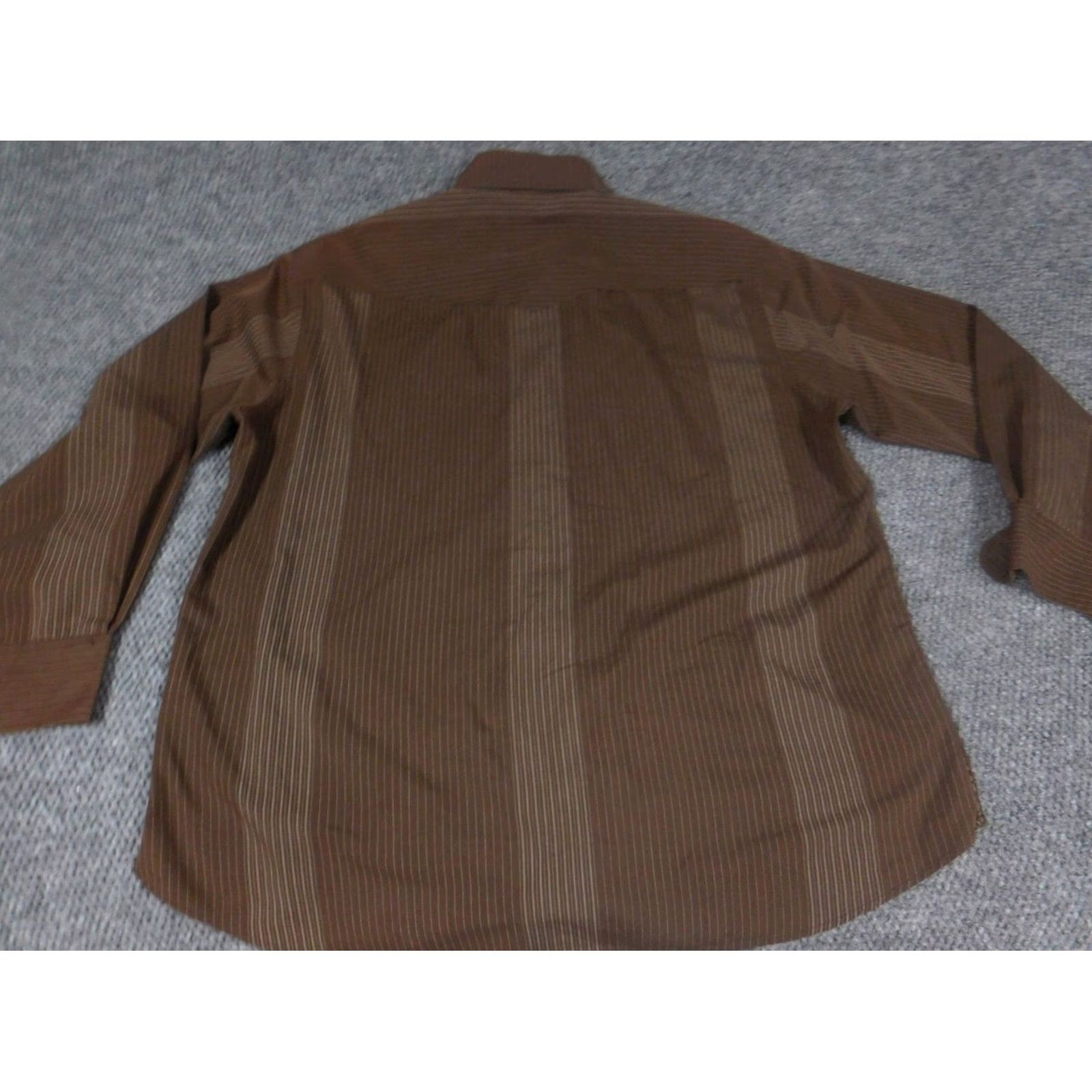 Phat Farm Phat Farm Shirt Mens XL Brown Button-Down Striped Knit Cotton Long Sleeve Classic Hip Hop Size US XL / EU 56 / 4 - 7 Thumbnail