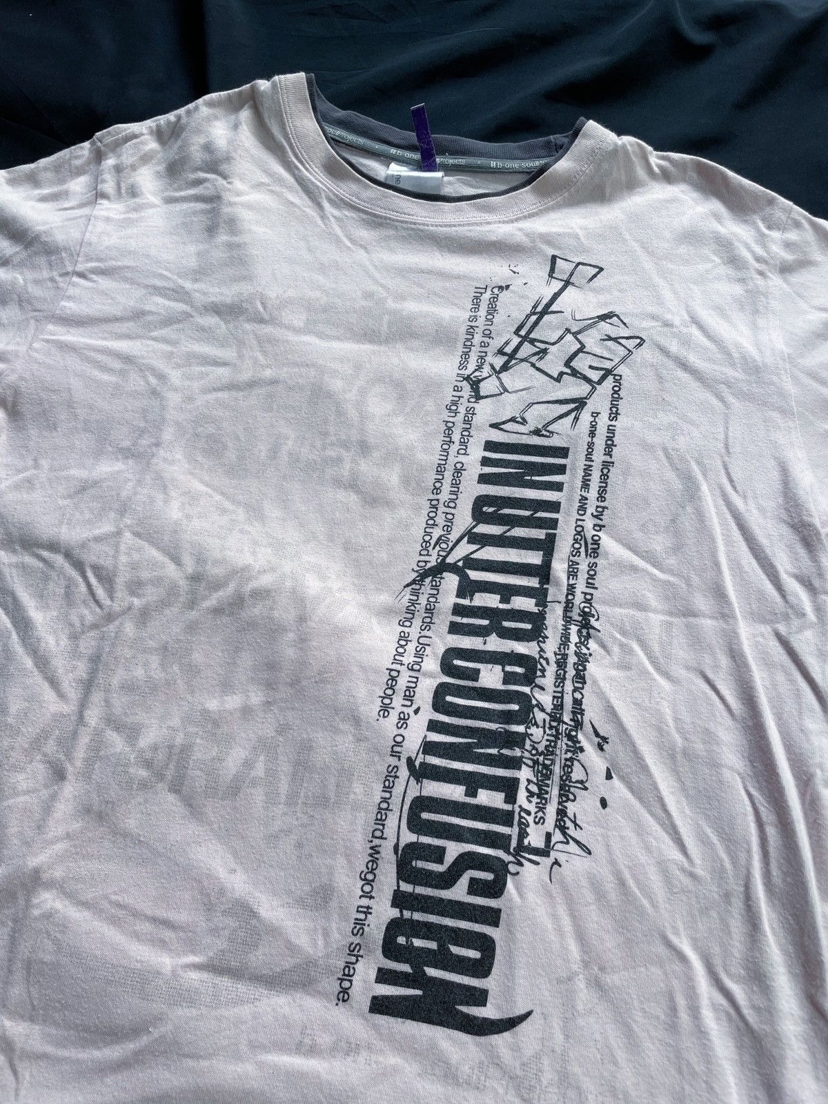 Japanese Brand B ONE SOUL DOUBLE LAYER POEM TEE Size US L / EU 52-54 / 3 - 4 Thumbnail