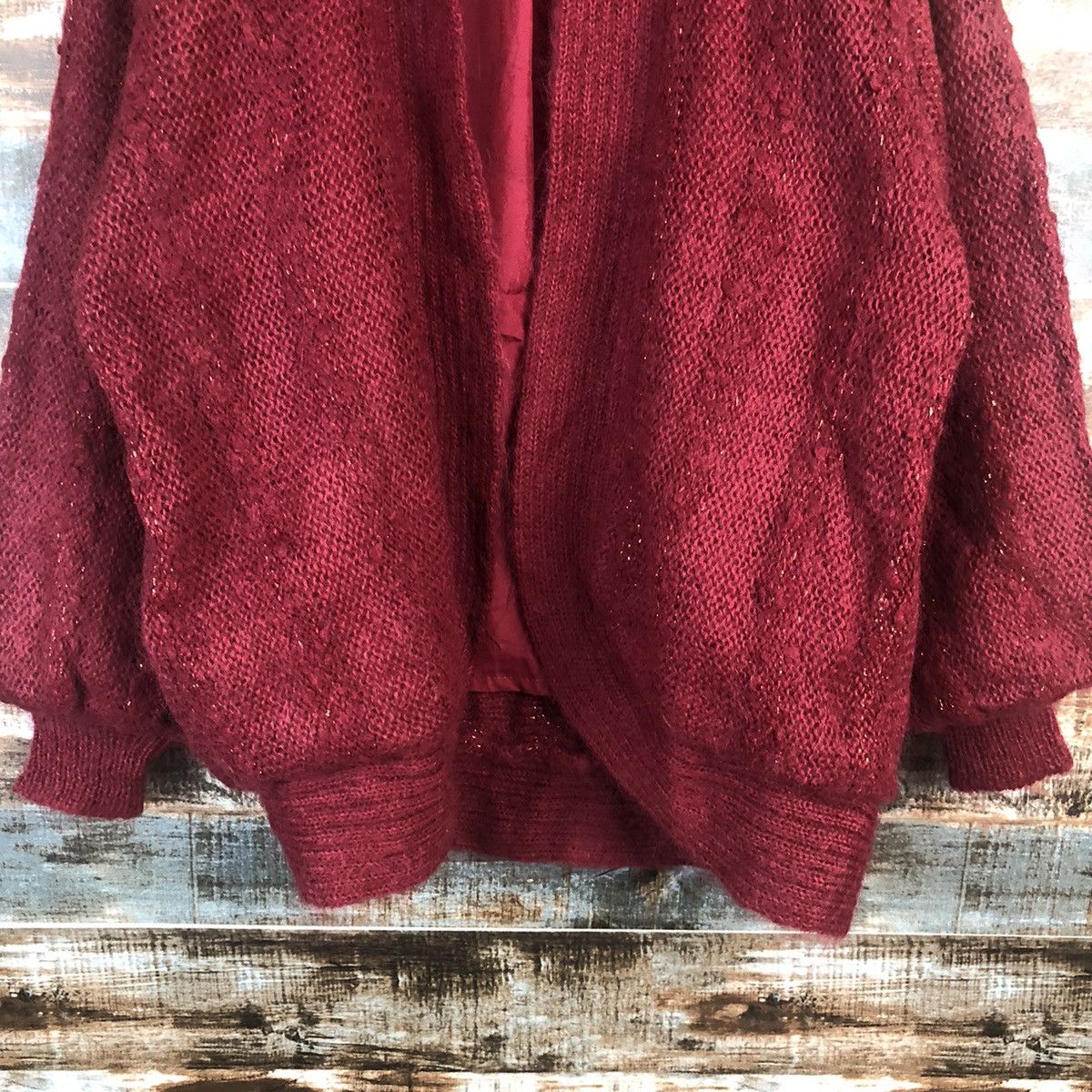 Homespun Knitwear Art Galde Red vintage Cardigan mohair Knitwear #A2265 Size XL / US 12-14 / IT 48-50 - 6 Thumbnail