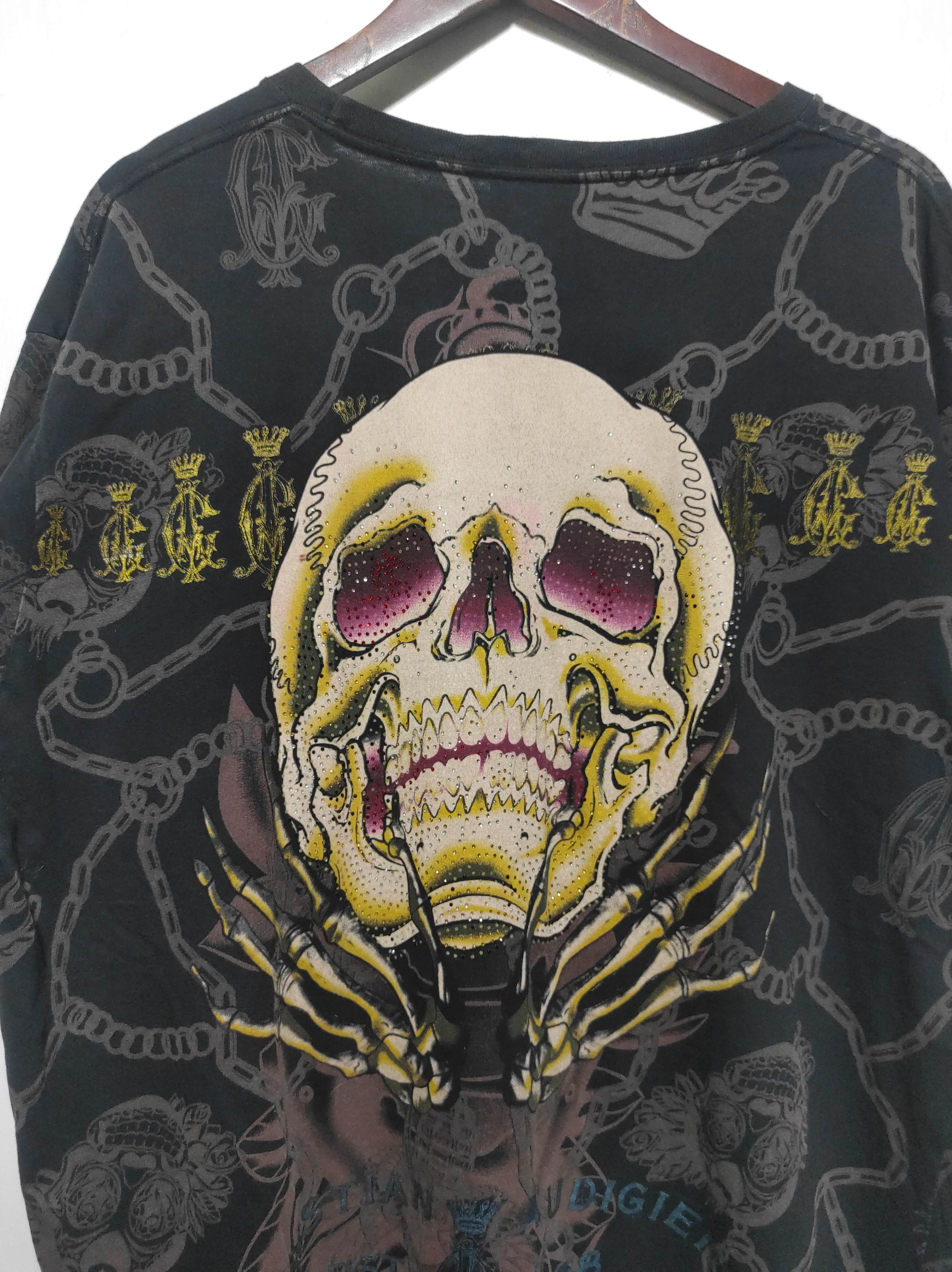Christian Audigier Christian Audigier Skull Tee Shirt Size US XL / EU 56 / 4 - 2 Thumbnail