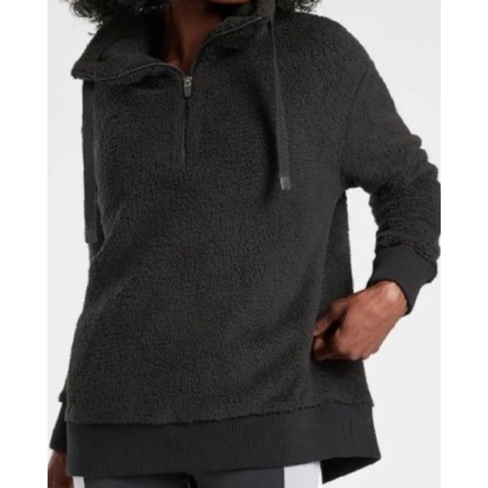 Athleta Athleta Sweatshirt Shirt Womens XL Dark Green Talus Sherpa Quarter Zip Pullover Easy Care 1/4 Zip Raglan Sleeve Pockets Size XL Womens Size XL / US 12-14 / IT 48-50 - 2 Thumbnail