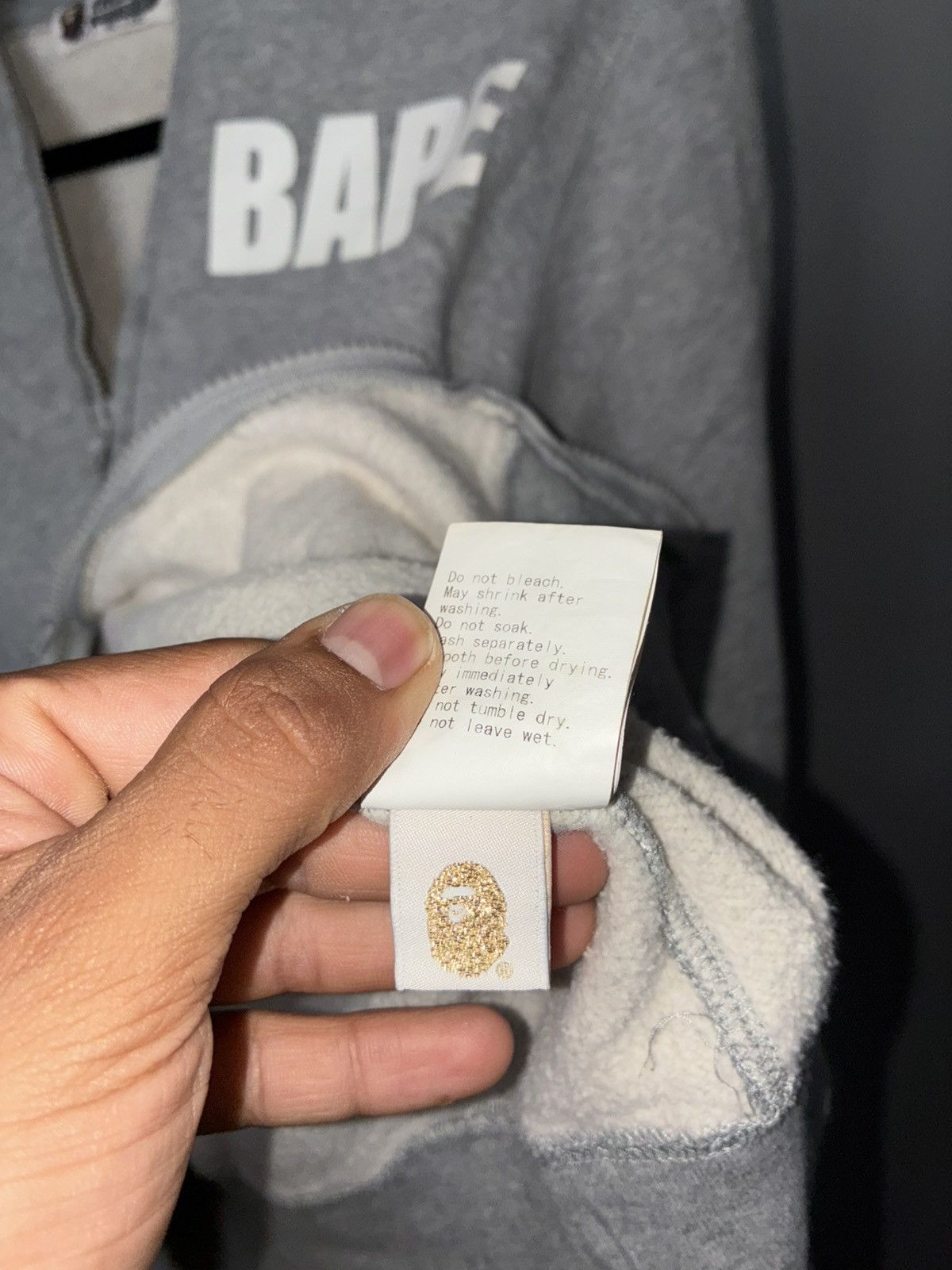 Bape BAPE Full Zip Hoodie Grey Size US S / EU 44-46 / 1 - 8 Thumbnail