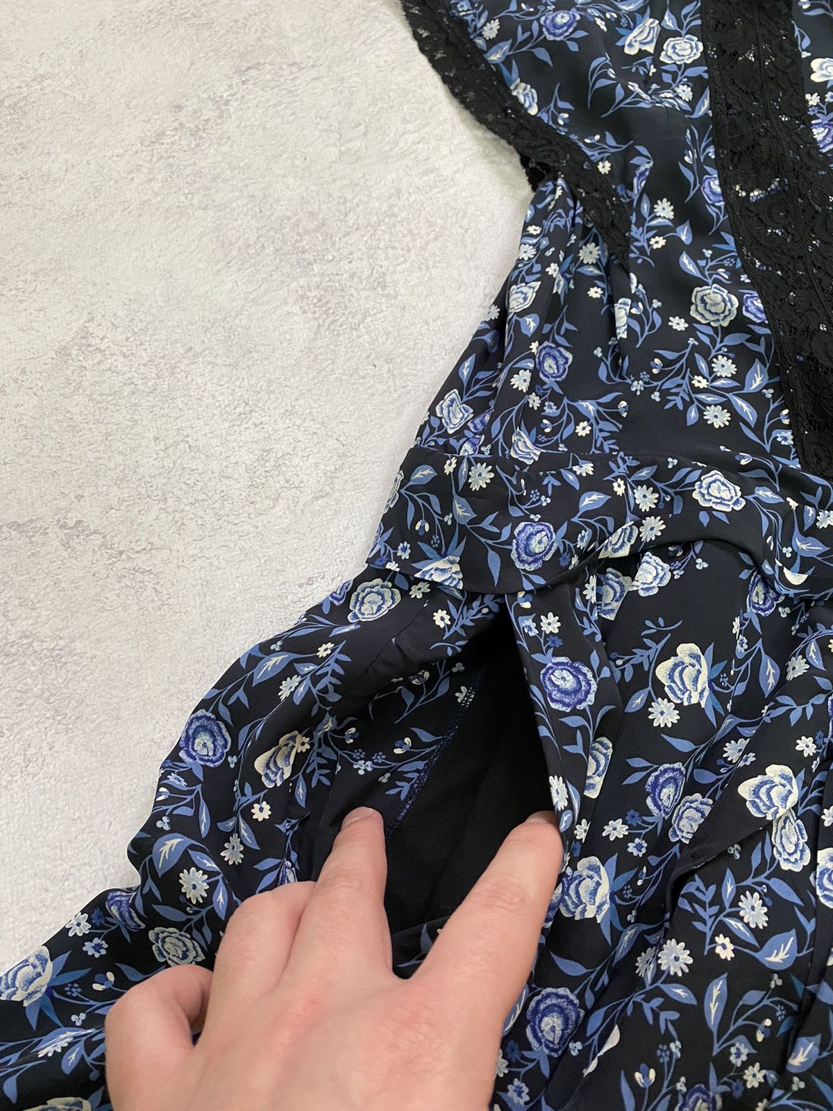 Sandro Sandro Womens Floral Blue Playsuit Size 36 Size XS / US 0-2 / IT 36-38 - 13 Thumbnail
