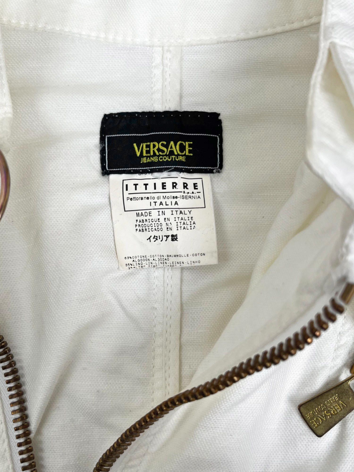 Versace by Donatella S/S 2005 Multizip White Cotton Jacket Size S / US 4 / IT 40 - 9 Thumbnail