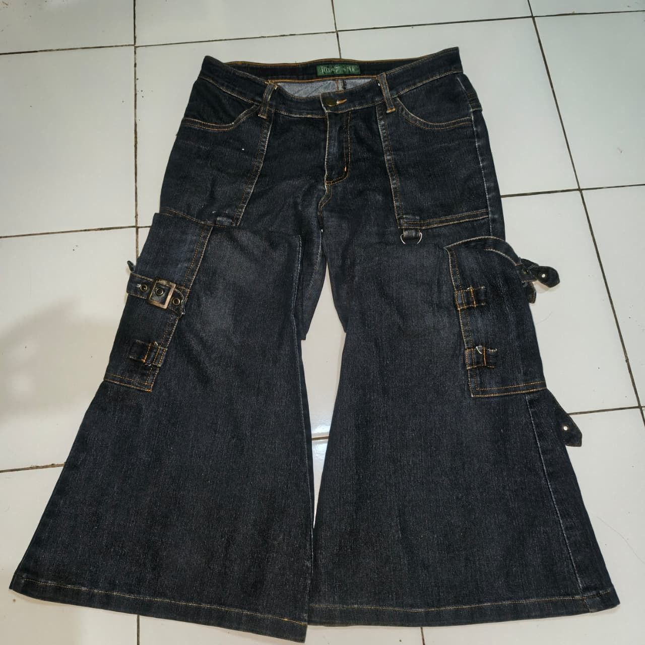 Other Vintage Foxmaster Y2K Bondage Raver Jeans Wide Leg Pants Size 28" / US 6 / IT 42 - 1 Thumbnail