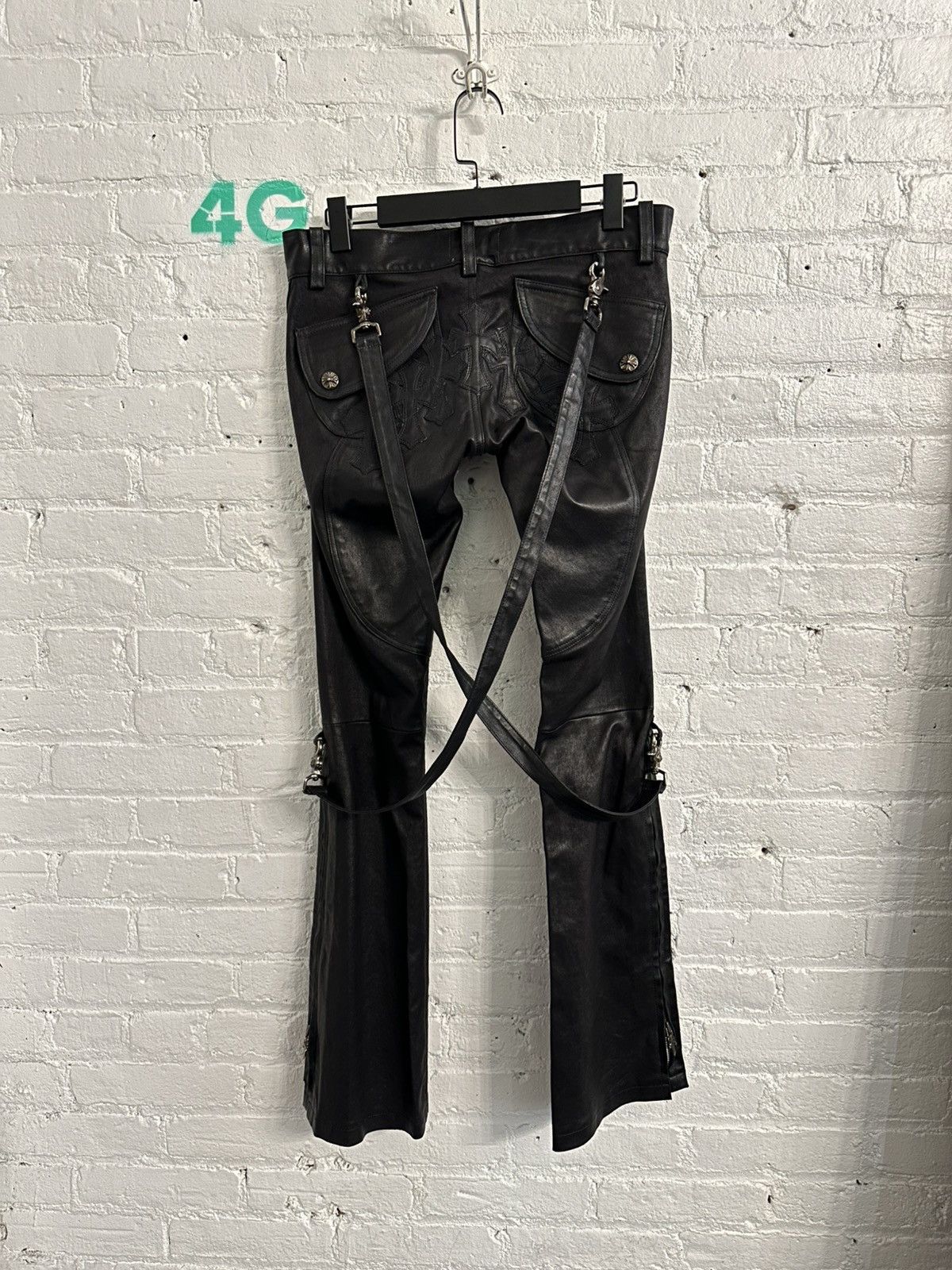 Chrome Hearts CHROME HEARTS BONDAGE SKINNY PATCH LEATHERS Size US 27 - 1 Thumbnail