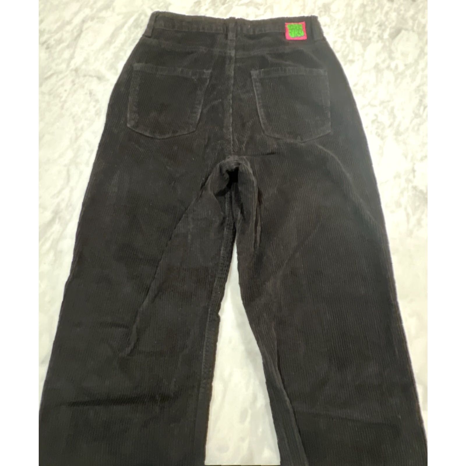 Empyre Empyre Women's Corduroy Pants TORI Black Cotton Size 2 Pockets Wide Rise Straight Inseam 30 Size 26" / US 2 / IT 38 - 6 Thumbnail
