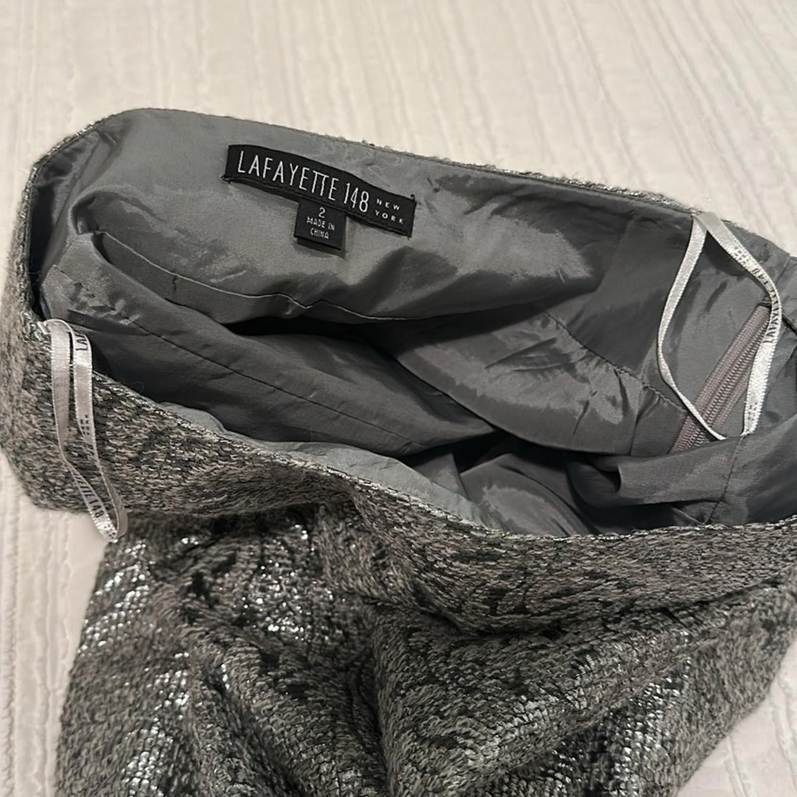 Other Lafayette 148 Sz 2 Skirt Alpaca Wool NEW Metallic Pencil Size 26" / US 2 / IT 38 - 7 Thumbnail