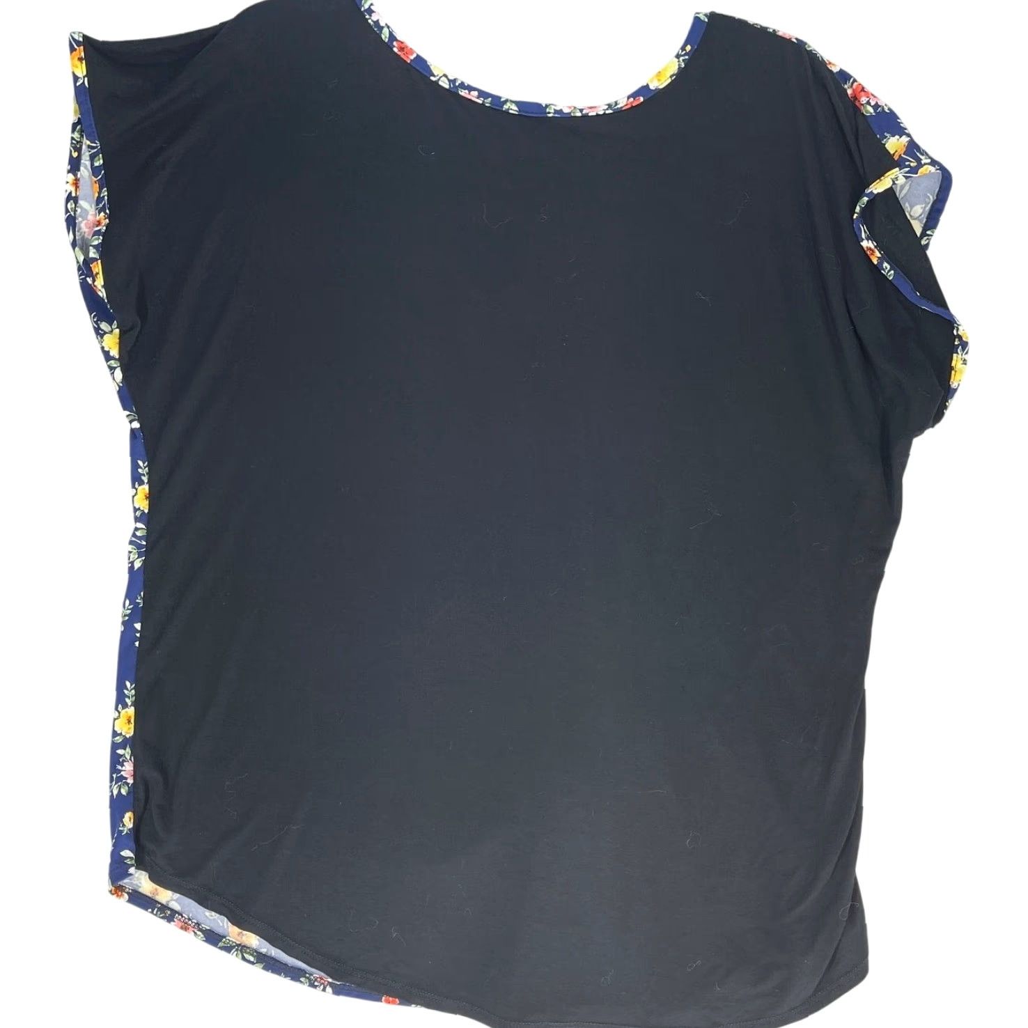 Vintage Star Vixen Top Women Plus 2X Short Sleeve Floral Blue Shirt cadastro? Size XXL / US 16-18 / IT 52-54 - 3 Thumbnail