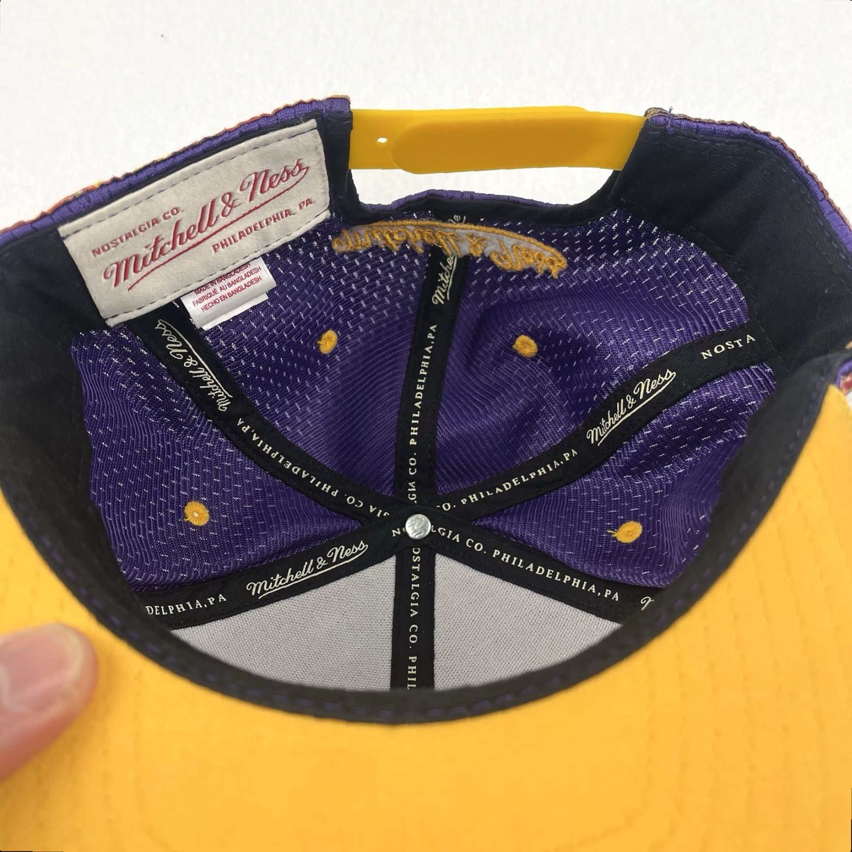 Mitchell & Ness Mitchell & Ness Lakers Baseball Cap Hat LA Skyline LA Lakers Purple One Size Adjustable Breathable Sports Hat Men Boys Womens Size ONE SIZE - 5 Thumbnail