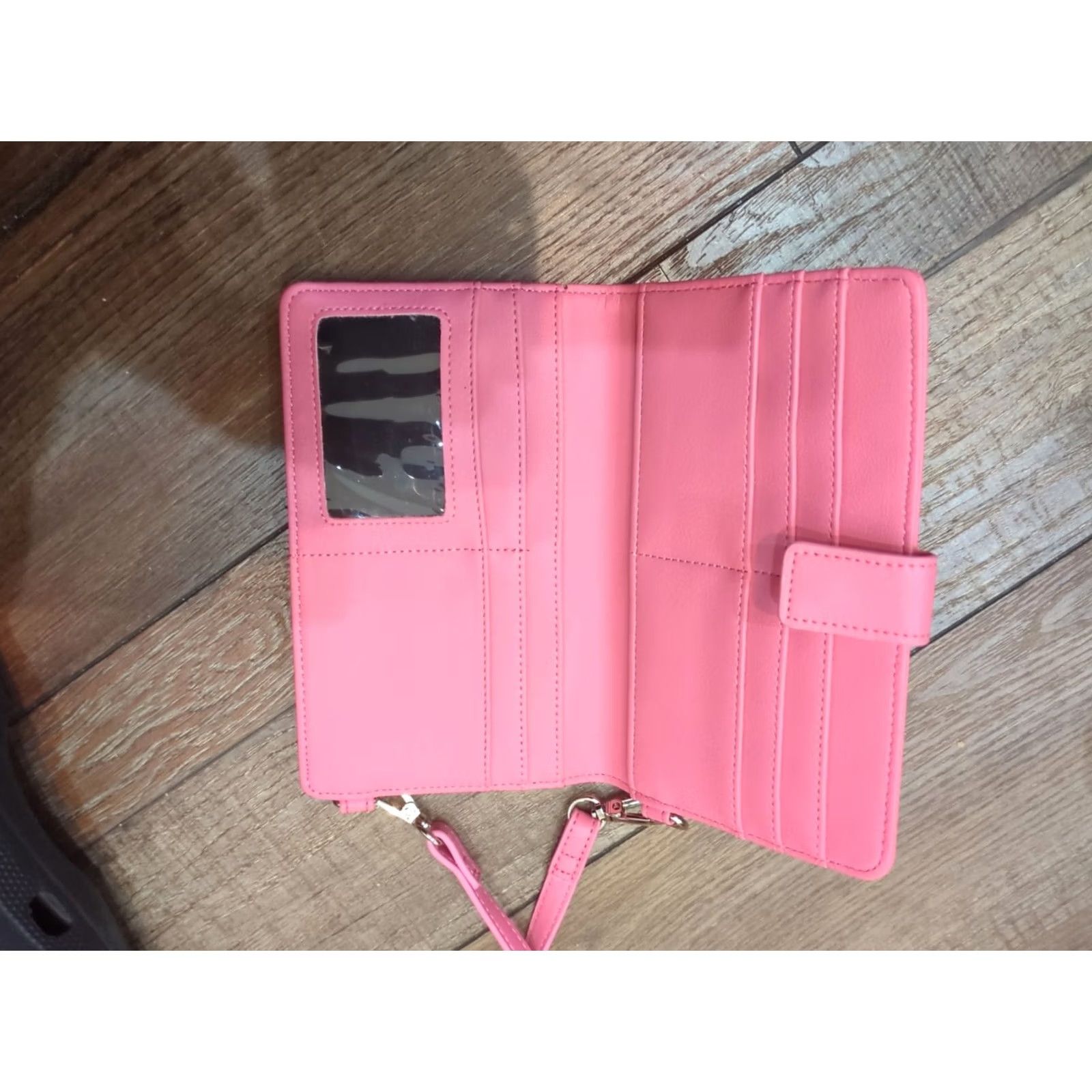 Steve Madden Steve Madden Crossbody Bag Pink Adjustable Wallet Purse Faux Leather Size ONE SIZE - 4 Thumbnail