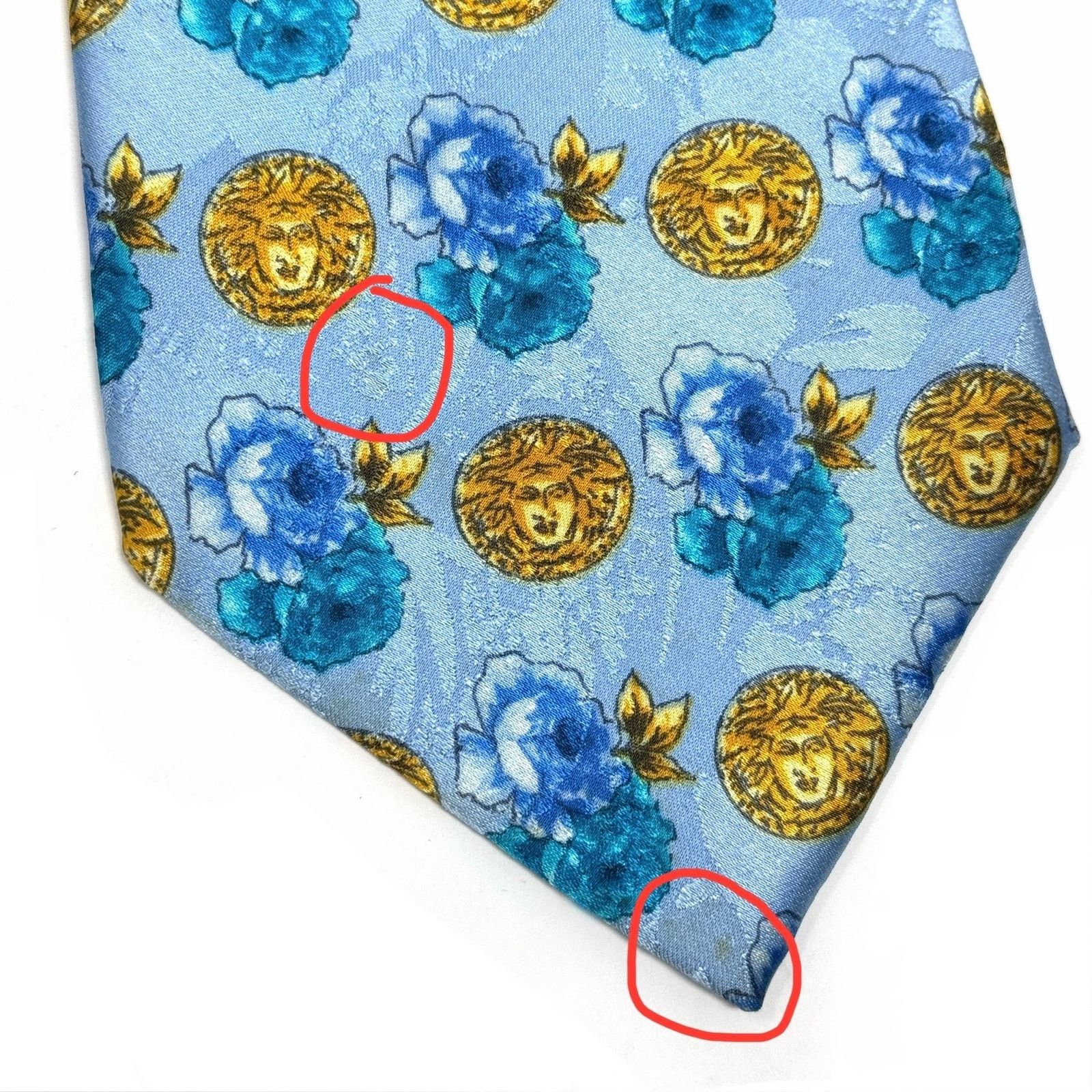 Versace Versace Sky Blue Medusa Tie Size ONE SIZE - 7 Thumbnail