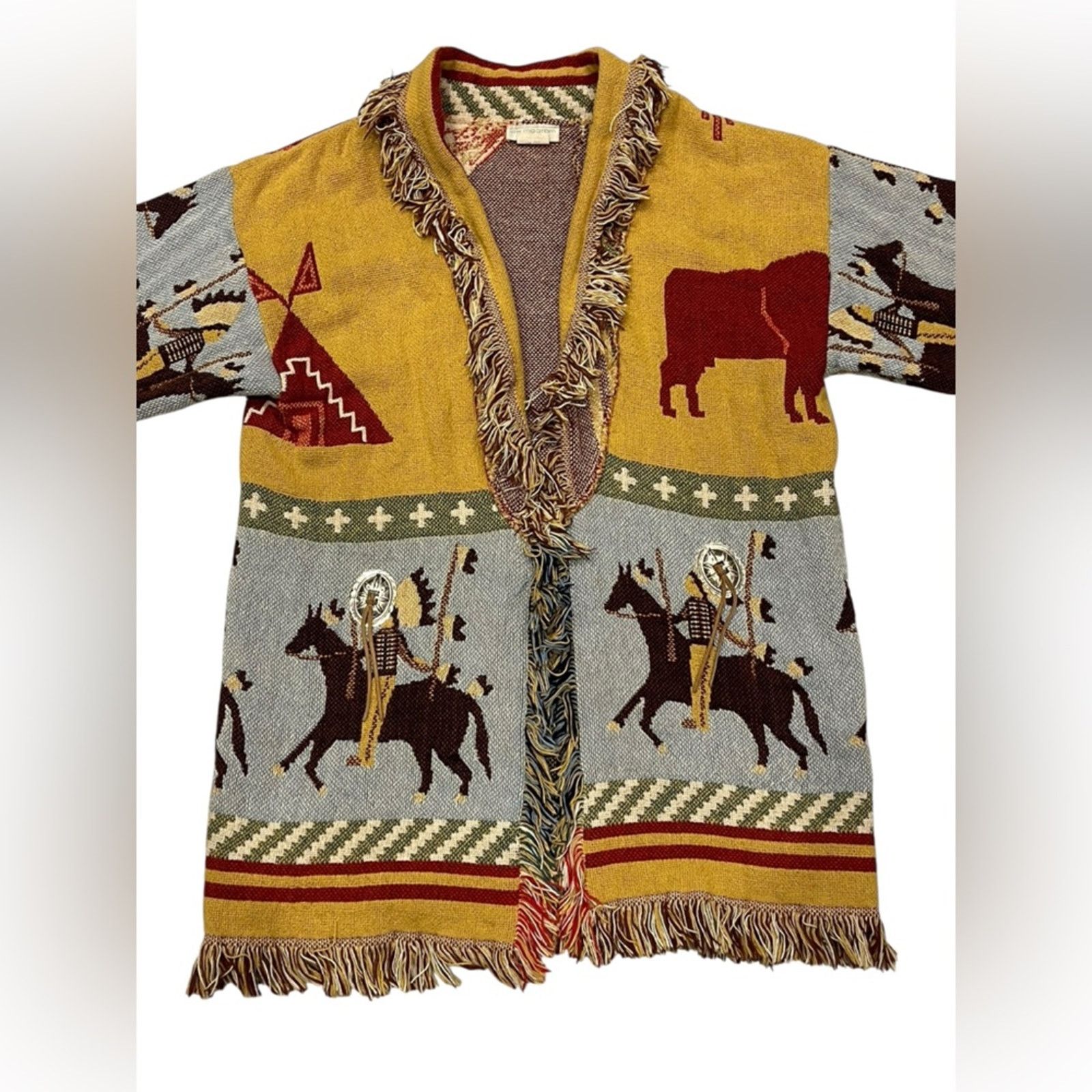 Other Lew Magram Sweater OS Vintage Western Native Art Cardigan Size ONE SIZE - 6 Thumbnail