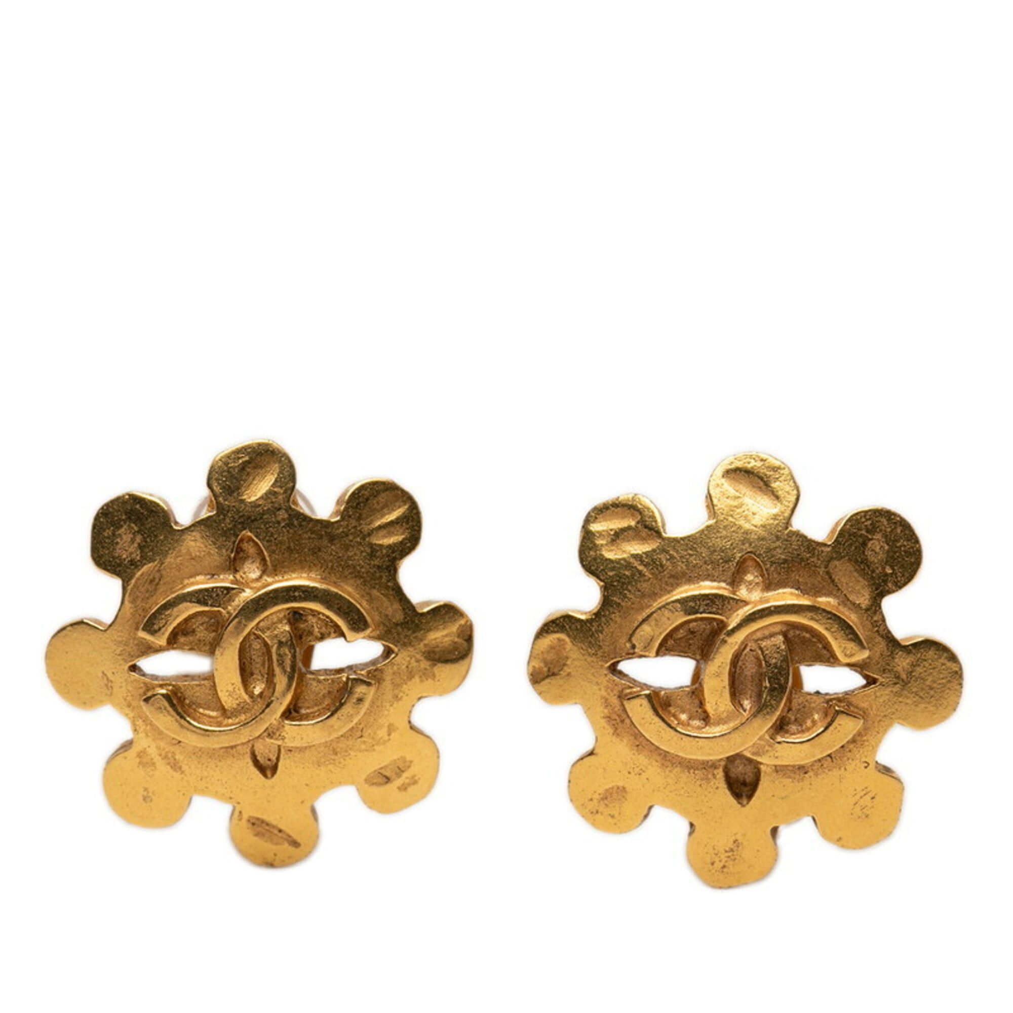 Chanel Chanel Coco Mark Earrings, 94P Engraving, Vintage Gold Plated, Women's CHANEL Size ONE SIZE - 1 Thumbnail