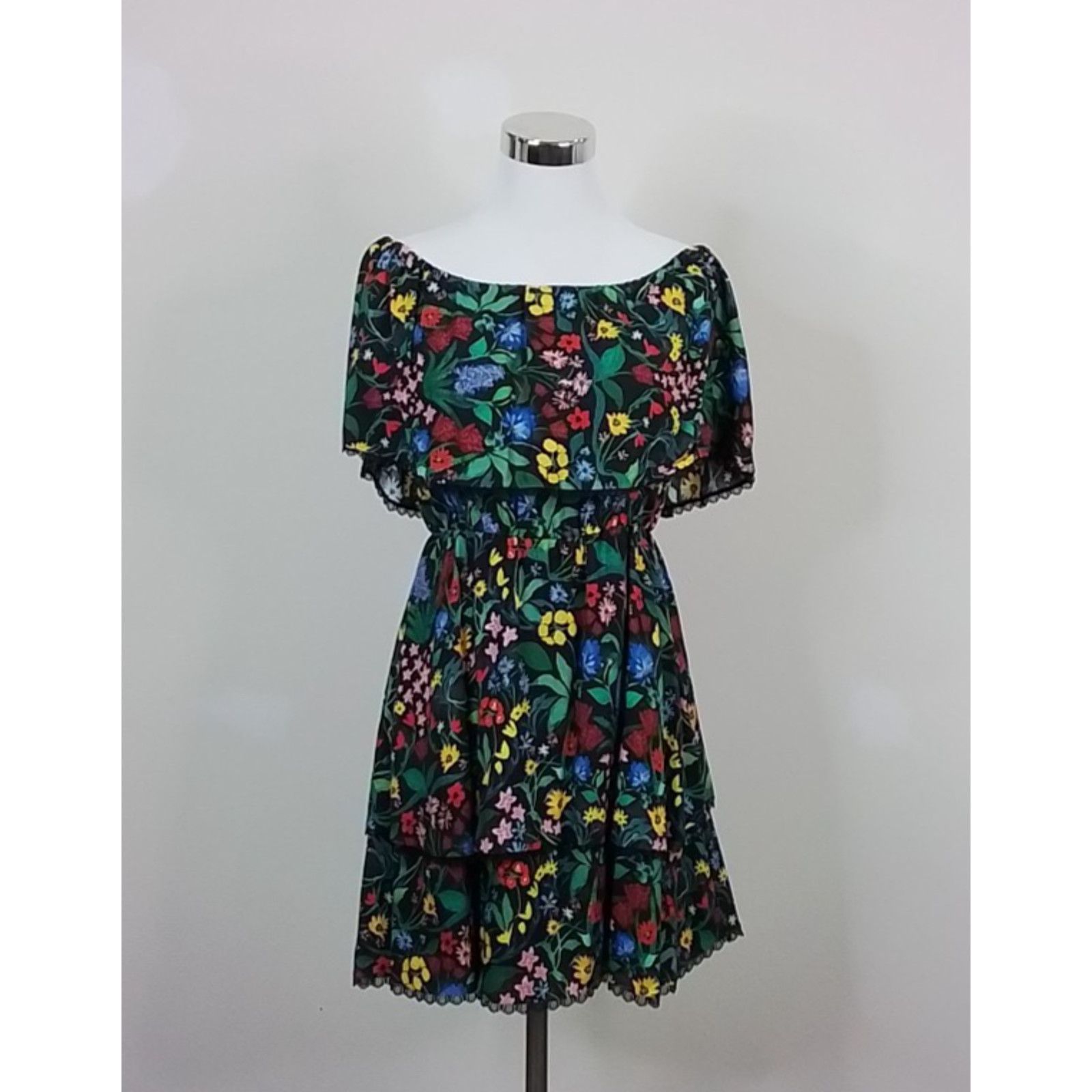 Alice + Olivia Alice + Olivia Dress Women's Size 4 Floral Off the Shoulder Size S / US 4 / IT 40 - 2 Thumbnail