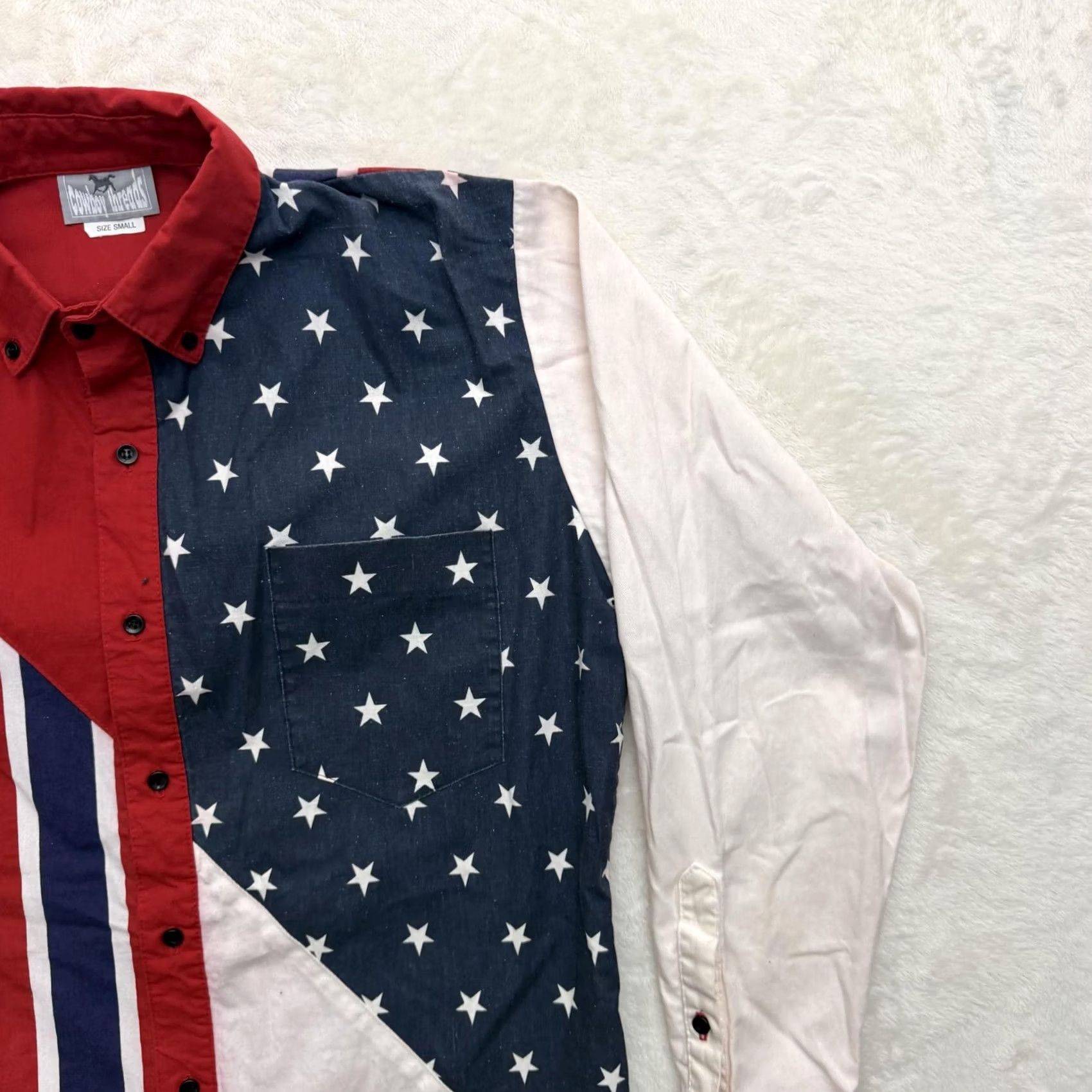 Vintage VINTAGE Cowboy Threads Shirt Mens Small USA Patriotic Western Button Up Size US S / EU 44-46 / 1 - 3 Thumbnail