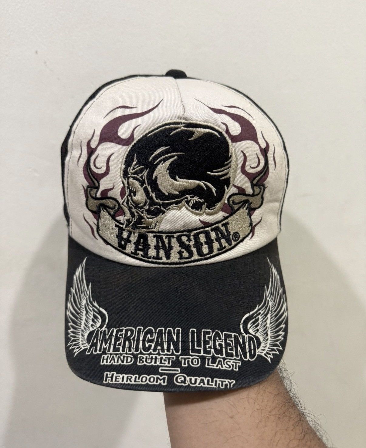 Vanson Leathers VTG Full Embroidery Vanson Distress Trucker Hat Size ONE SIZE - 2 Thumbnail