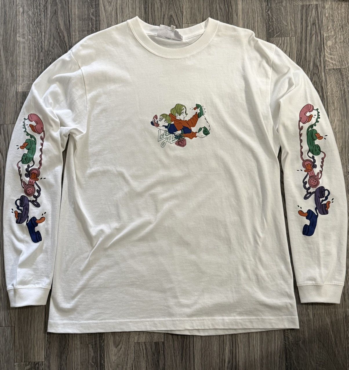 Japanese Brand Left Alone Japanese Brand White Long Sleeve Phone Sex Tee Size US L / EU 52-54 / 3 - 1 Thumbnail