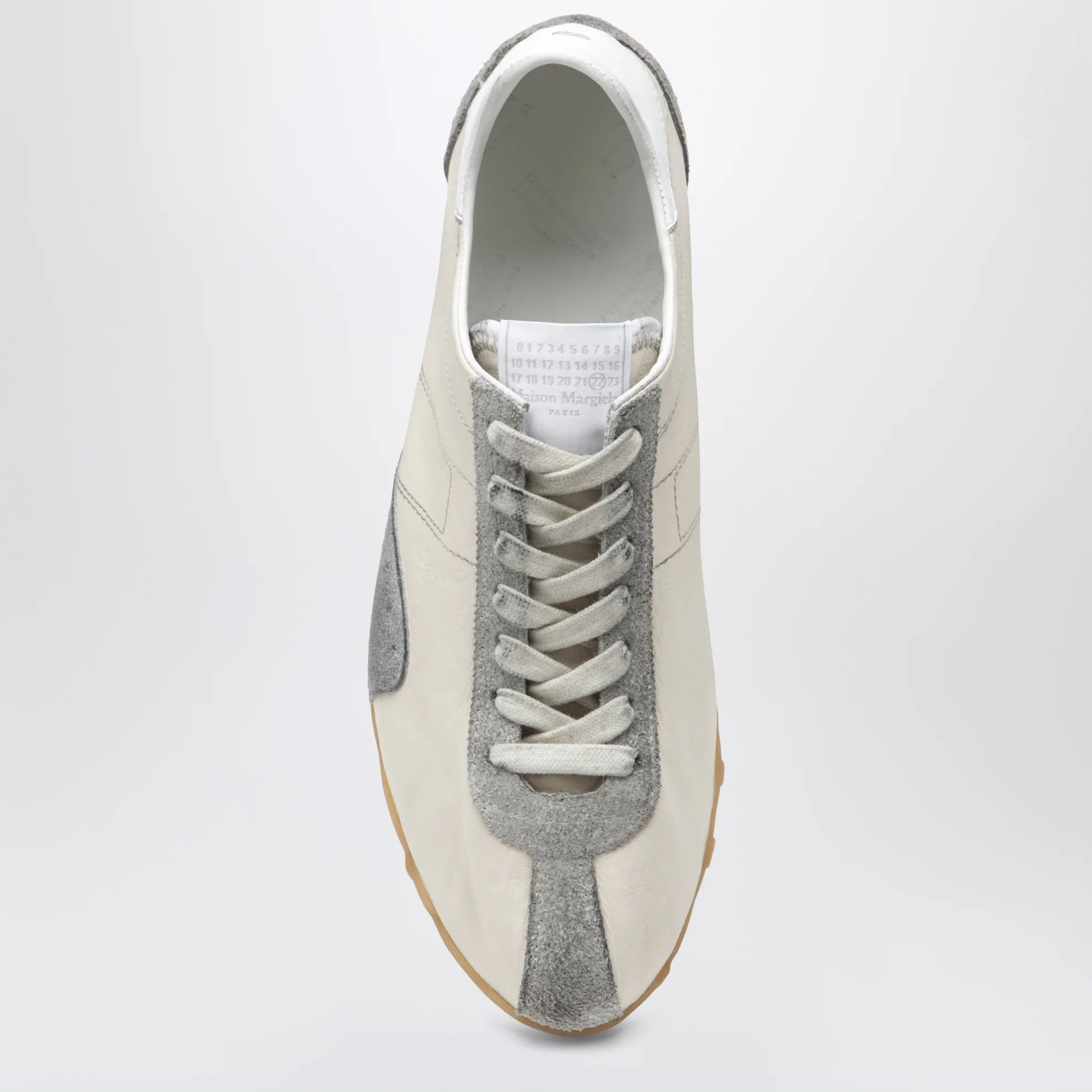 Maison Margiela o1d2blof0526 Leather And Vintage Suede Low-Top Sneakers Size US 11 / EU 44 - 3 Thumbnail