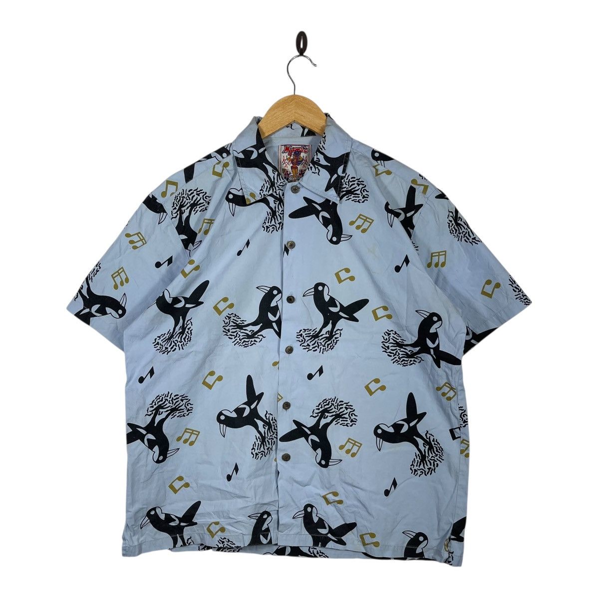 Mambo Mambo Loud Shirt All-Over Bird & Music Note Print Short Size US M / EU 48-50 / 2 - 1 Thumbnail