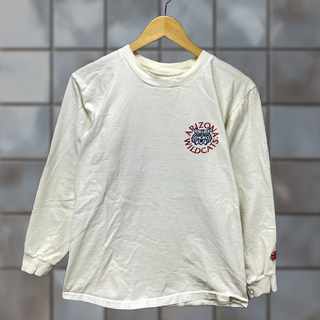 VINTAGE Arizona Wildcats Shirt Long Sleeve M White Mens 90s