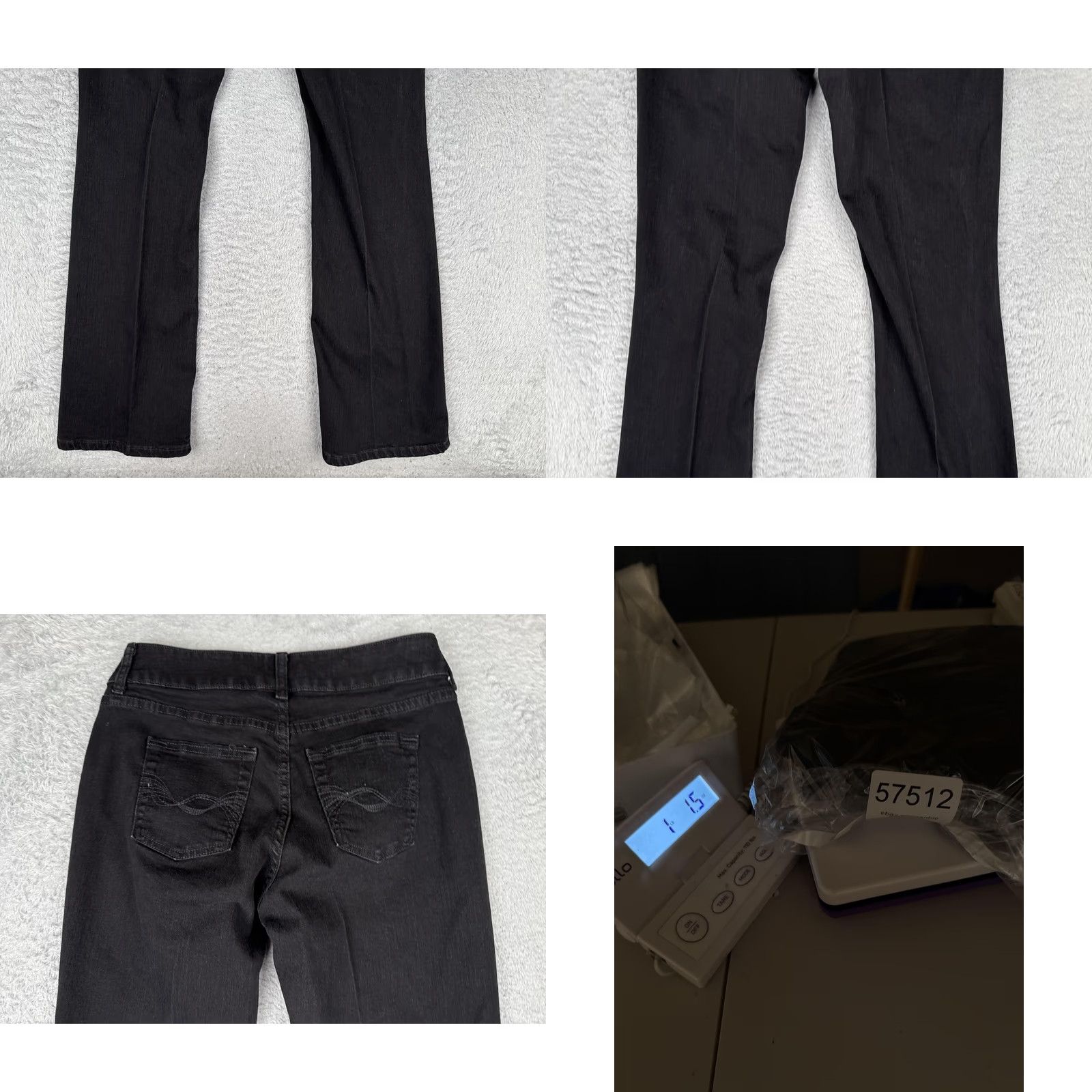 Vintage Riders by Lee Womens Bootcut Jeans Black Dark Wash Mid Rise Stretch 28x33 5-Pocket Denim Zipper Button Embroidered Back Pockets N/A Size 30" / US 8 / IT 44 - 10 Thumbnail