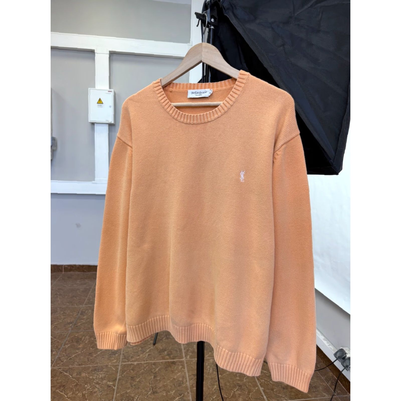 Yves Saint Laurent VINTAGE 90s YSL Yves Saint Laurent Sweater Pullover Men XXL Orange Size US XXL / EU 58 / 5 - 2 Thumbnail