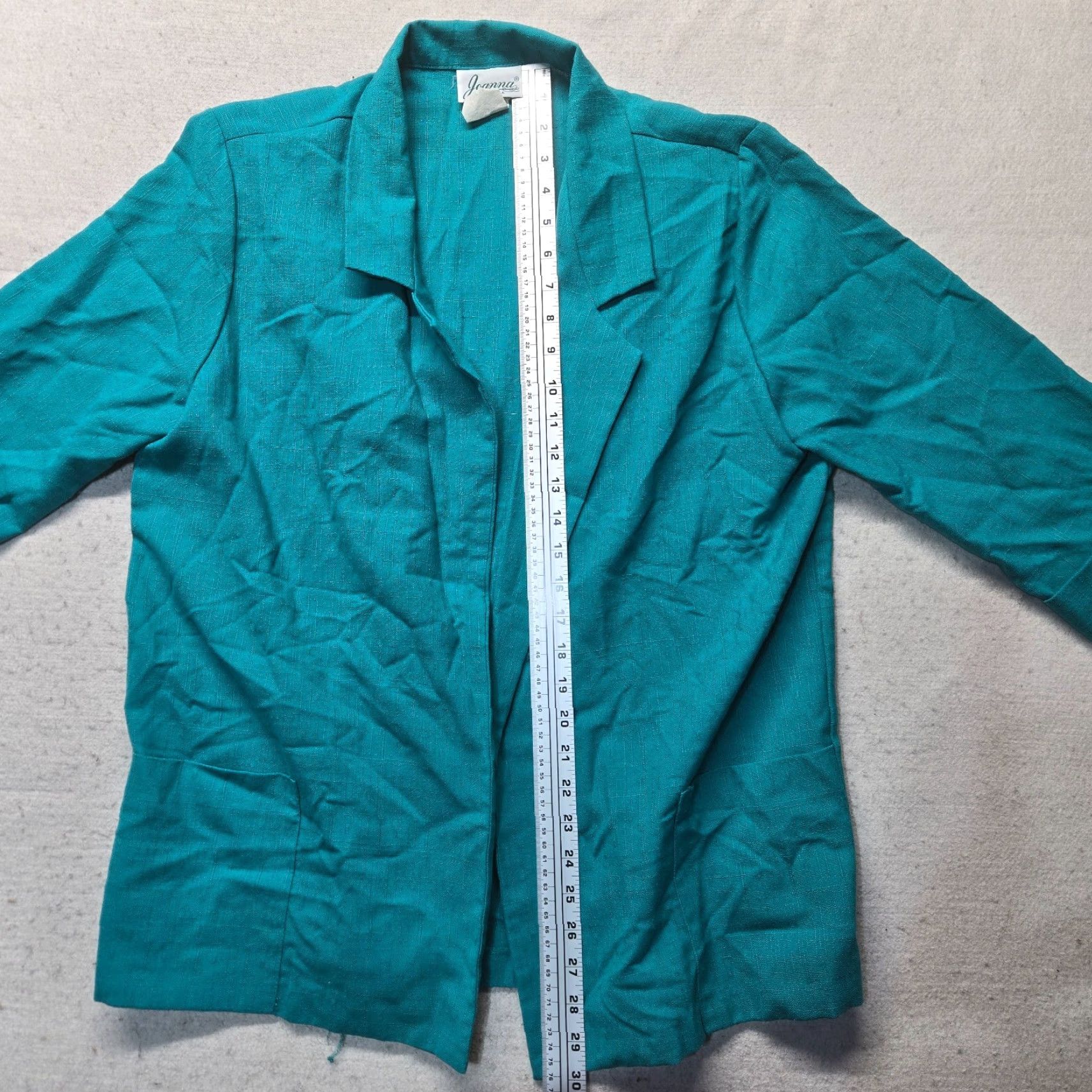 Vintage Joanna Blazer Open Collared 3/4 Sleeve Blue Large Women Vintage Jacket /> Size L / US 10 / IT 46 - 7 Thumbnail