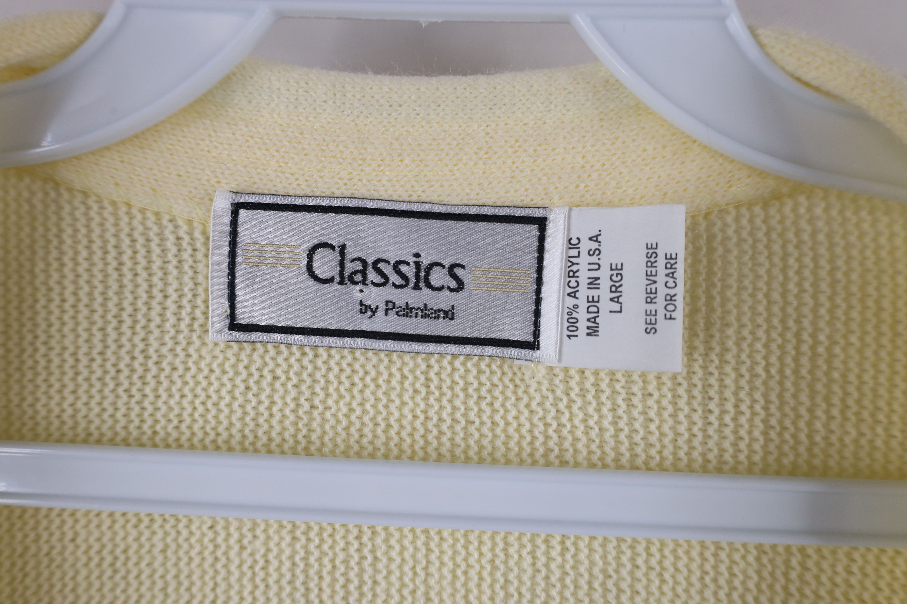 Vintage Vintage 70s Streetwear Knit Cardigan Sweater Pale Yellow USA Size US L / EU 52-54 / 3 - 6 Thumbnail