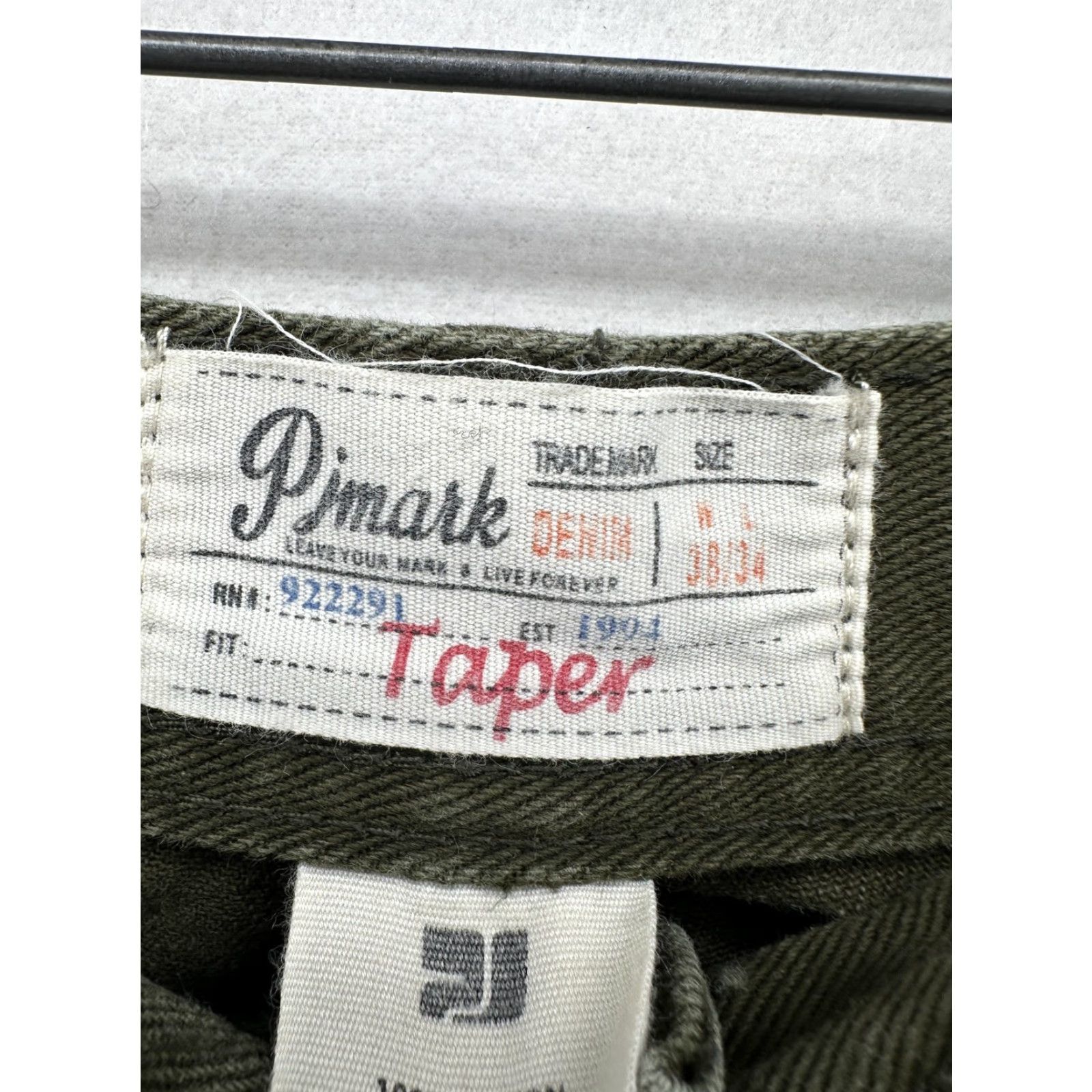 Denime Pimark Jeans Mens 30x34 Green Taper Denim Moto Biker Ribbed Knee Pants Shirt? Size US 30 / EU 46 - 4 Thumbnail