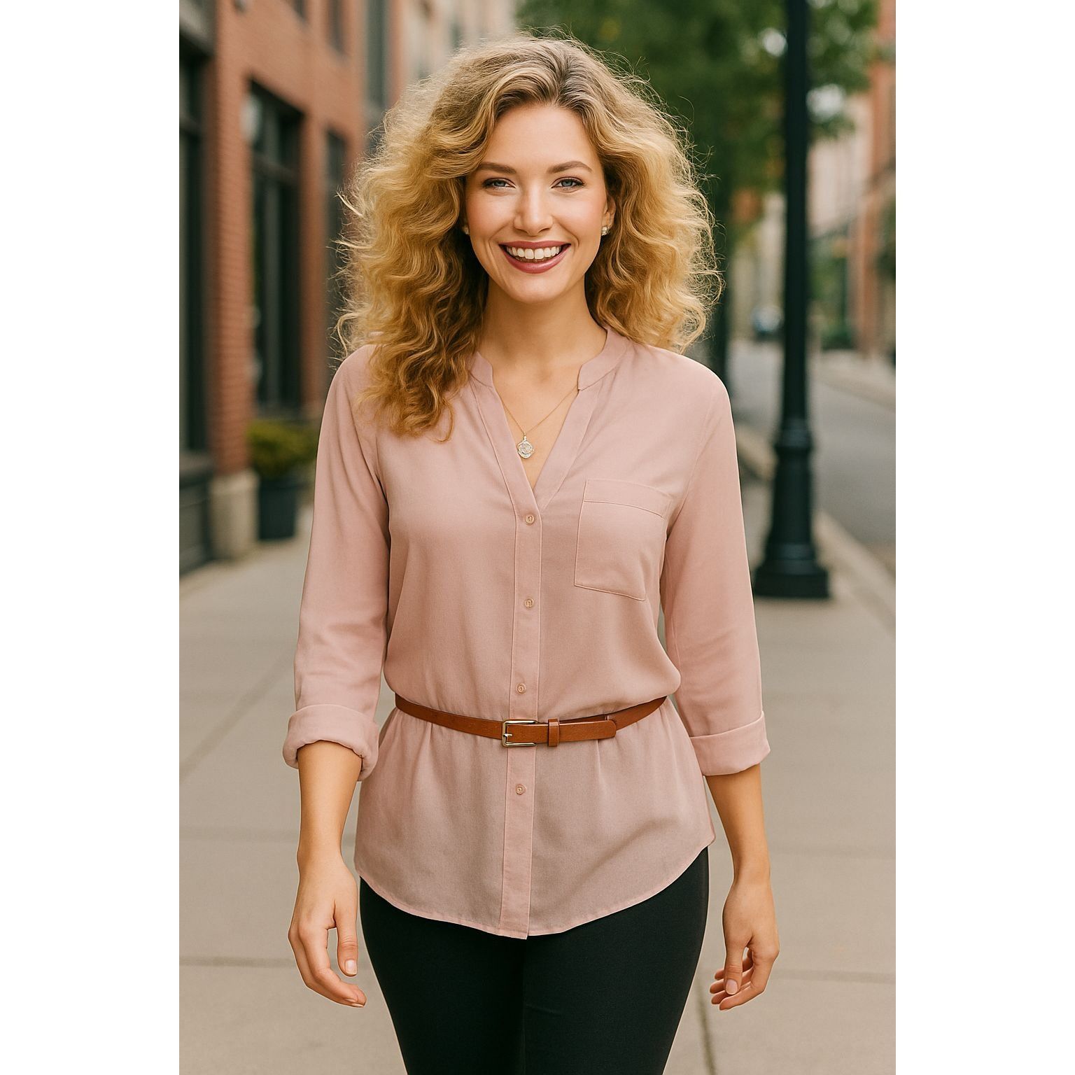 Other Trouve M Pink Sheer Silk Button Down Long Sleeve Blouse Mini Size M / US 6-8 / IT 42-44 - 1 Thumbnail