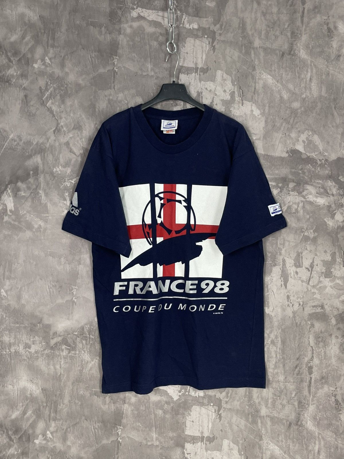 Vintage 1998 France Adidas Retro Fifa World Cup T-Shirt Size US M / EU 48-50 / 2 - 1 Thumbnail