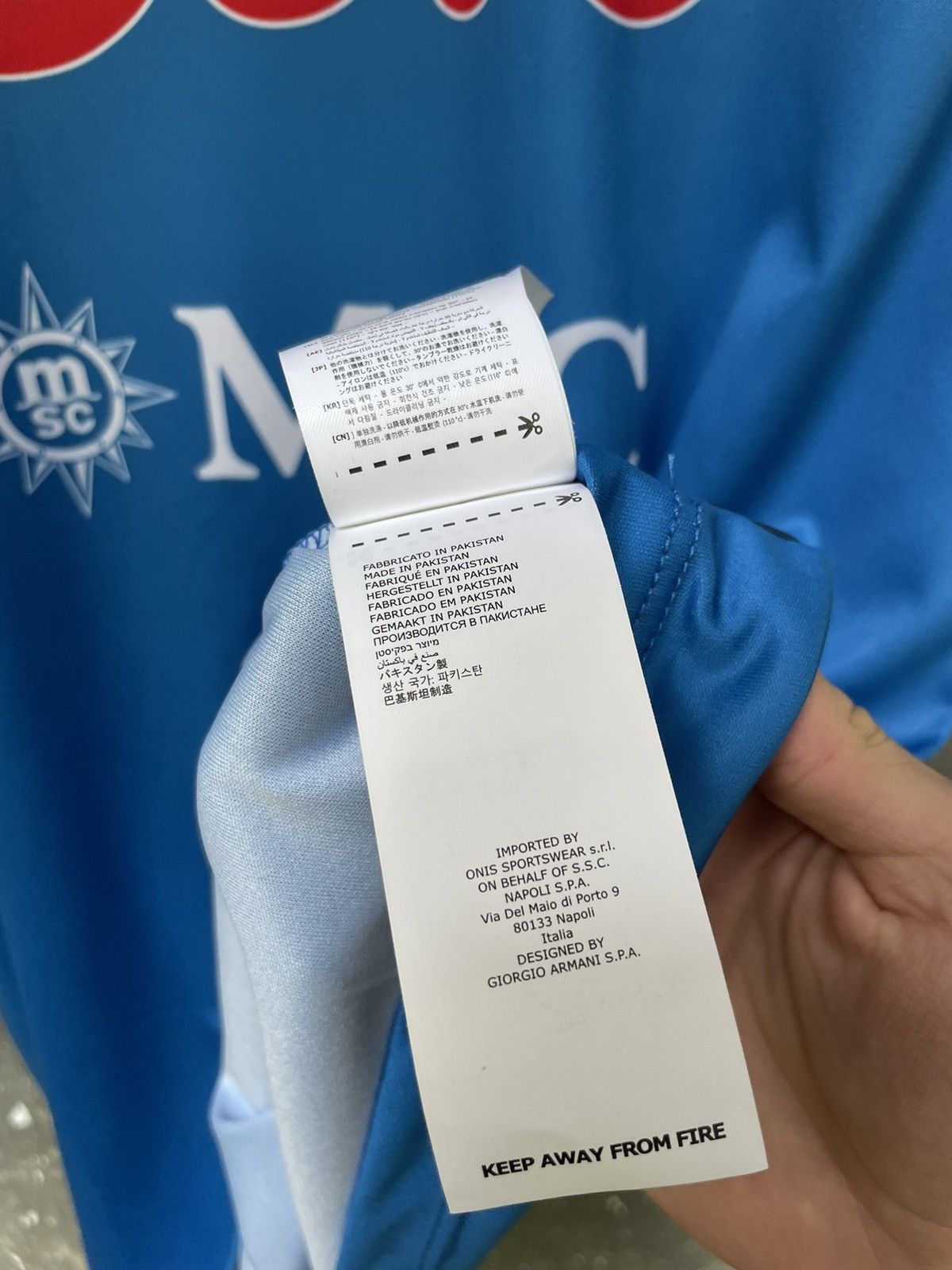 Emporio Armani Armani Napoli 2021/2022 Home Football Shirt Jersey RARE Size US L / EU 52-54 / 3 - 8 Thumbnail