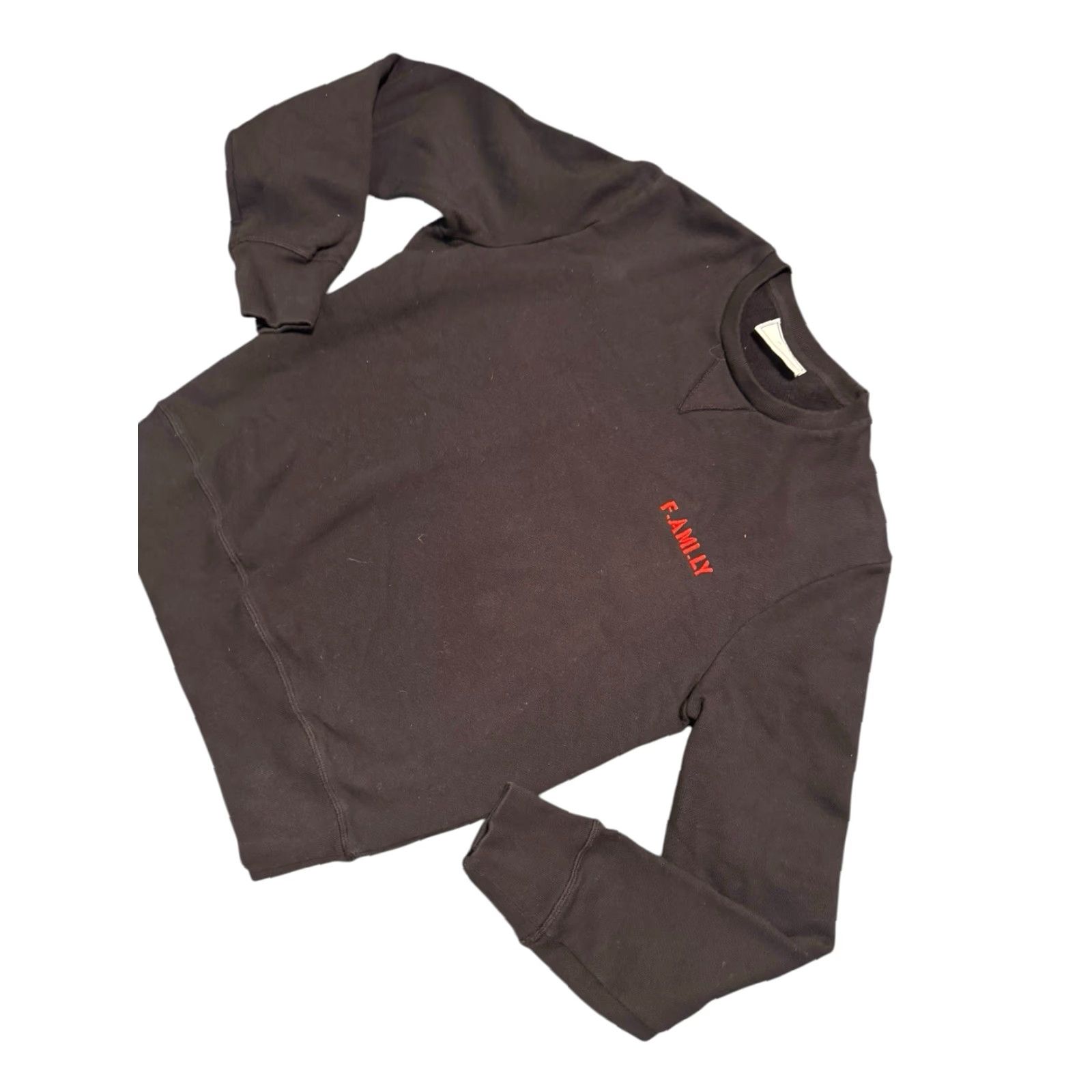 Vintage AMI PARIS F.AMI.LY Black Sweatshirt Knit Crewneck Wool? cotton? (uses original words) Size M / US 6-8 / IT 42-44 - 4 Thumbnail