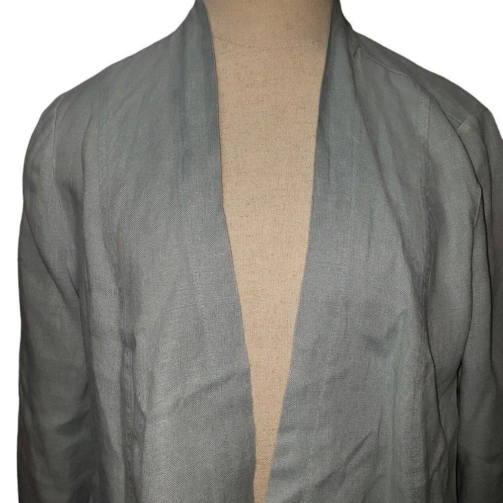 Designer CT480a Soft Surroundings Open Mint Green Linen Cardigan M Size M / US 6-8 / IT 42-44 - 6 Thumbnail