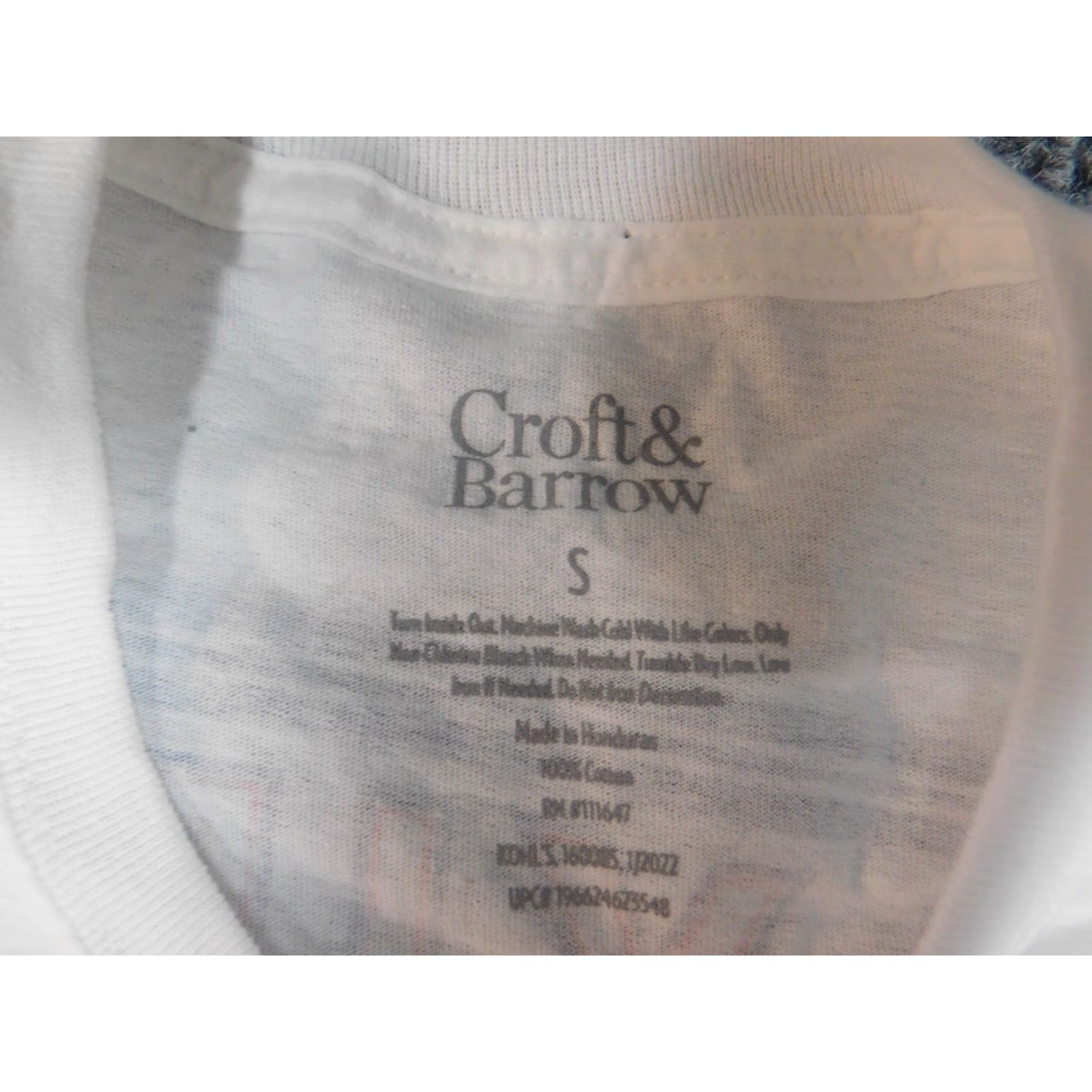 Croft & Barrow Croft & Barrow Mens Shirt White S Short Sleeve Crew Neck Graphic Logo T-Shirt USA Cotton Spandex Knit Regular Size US S / EU 44-46 / 1 - 6 Thumbnail